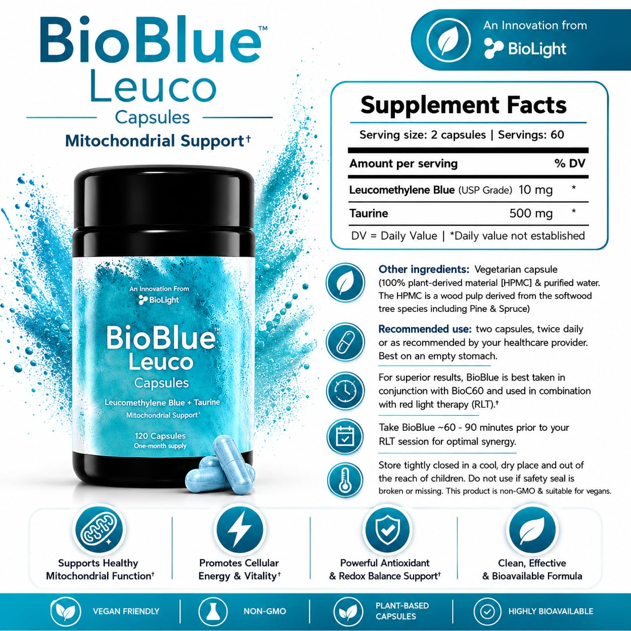 BIOLIGHT BioBlue Leuco Capsules 120 Count