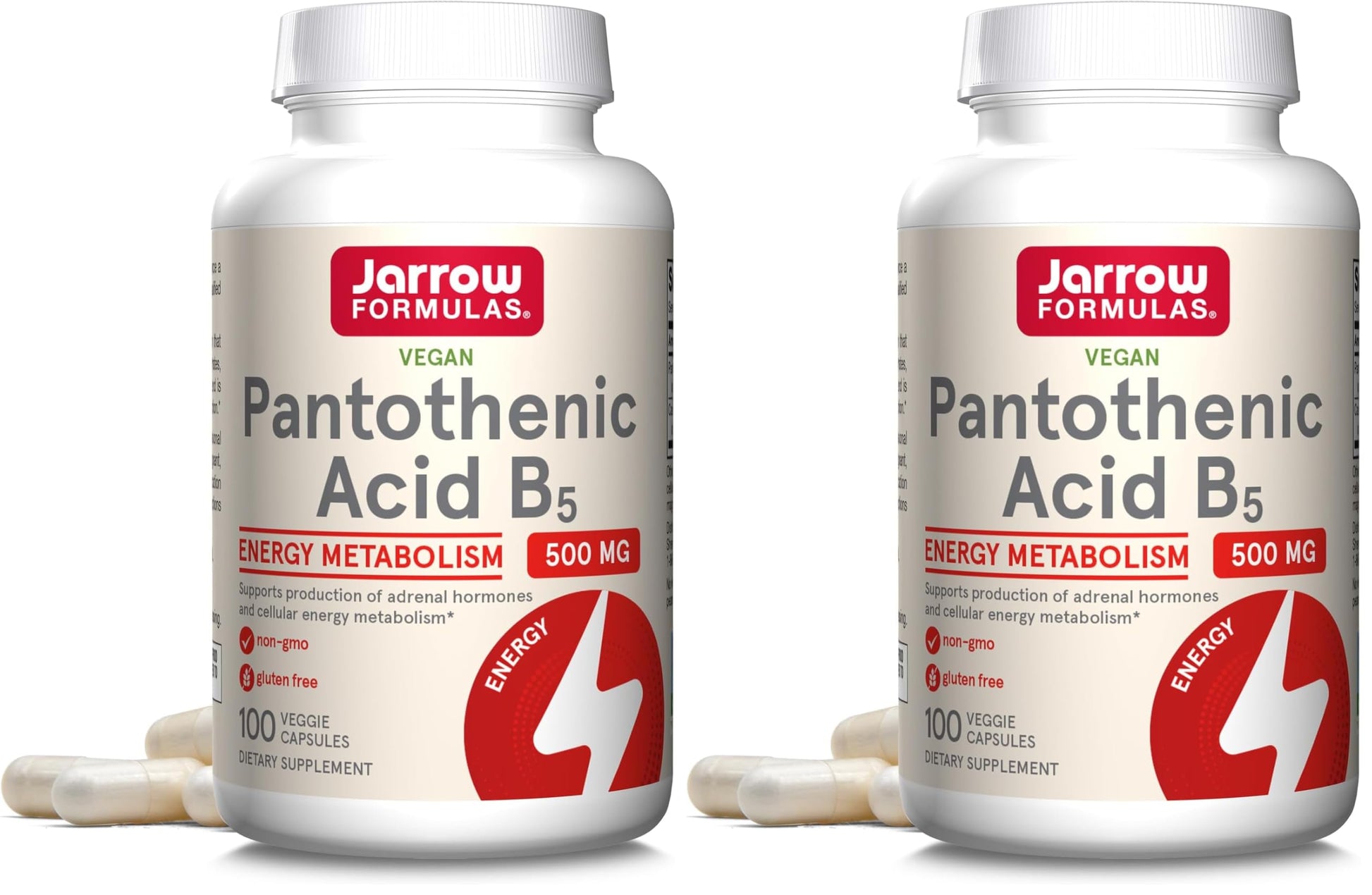Jarrow Formulas Pantothenic Acid B5 500 mg Capsules, 200 Count