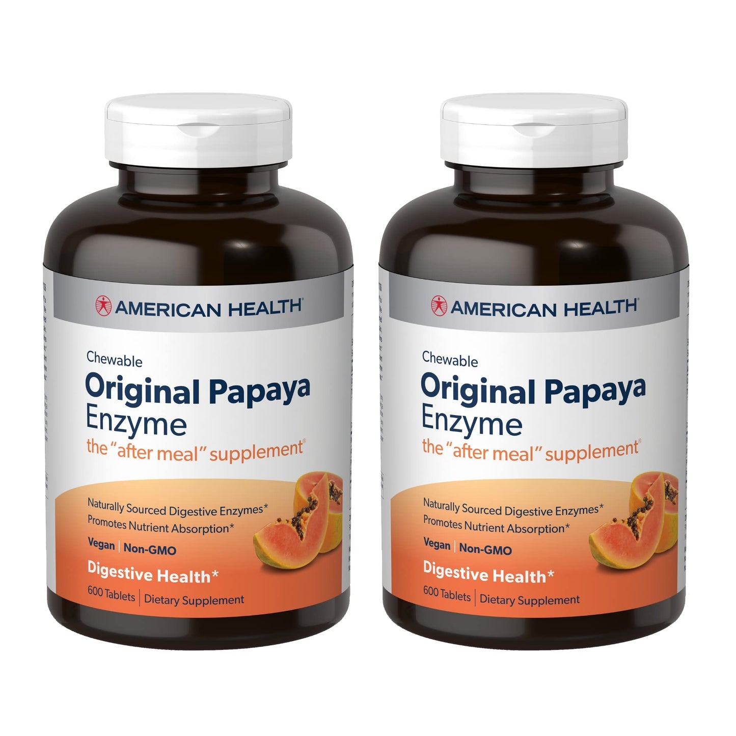 American Health Original Papaya Enzyme Tablets 1200 Count
