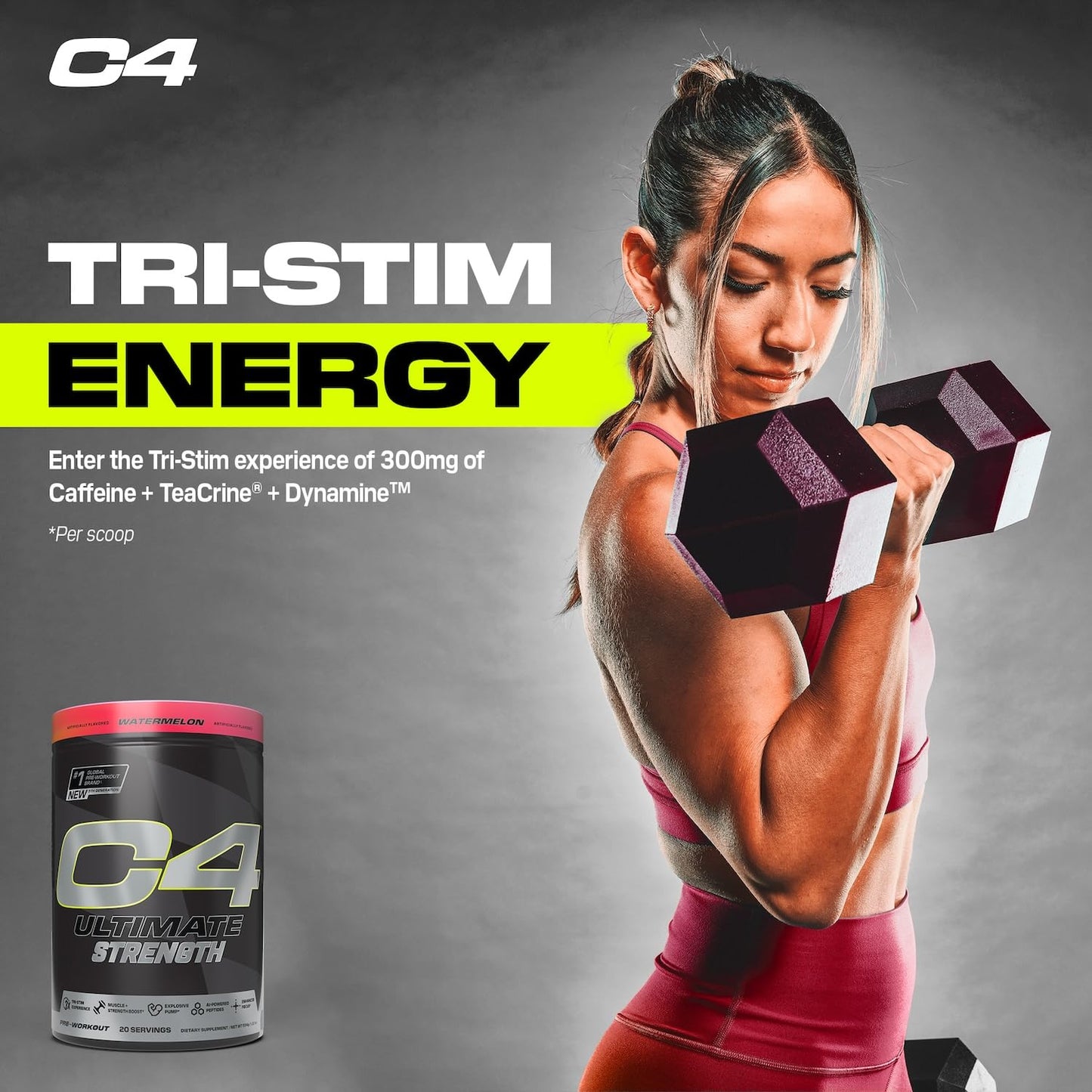 C4 Ultimate Strength Pre Workout Powder, 20 Servings