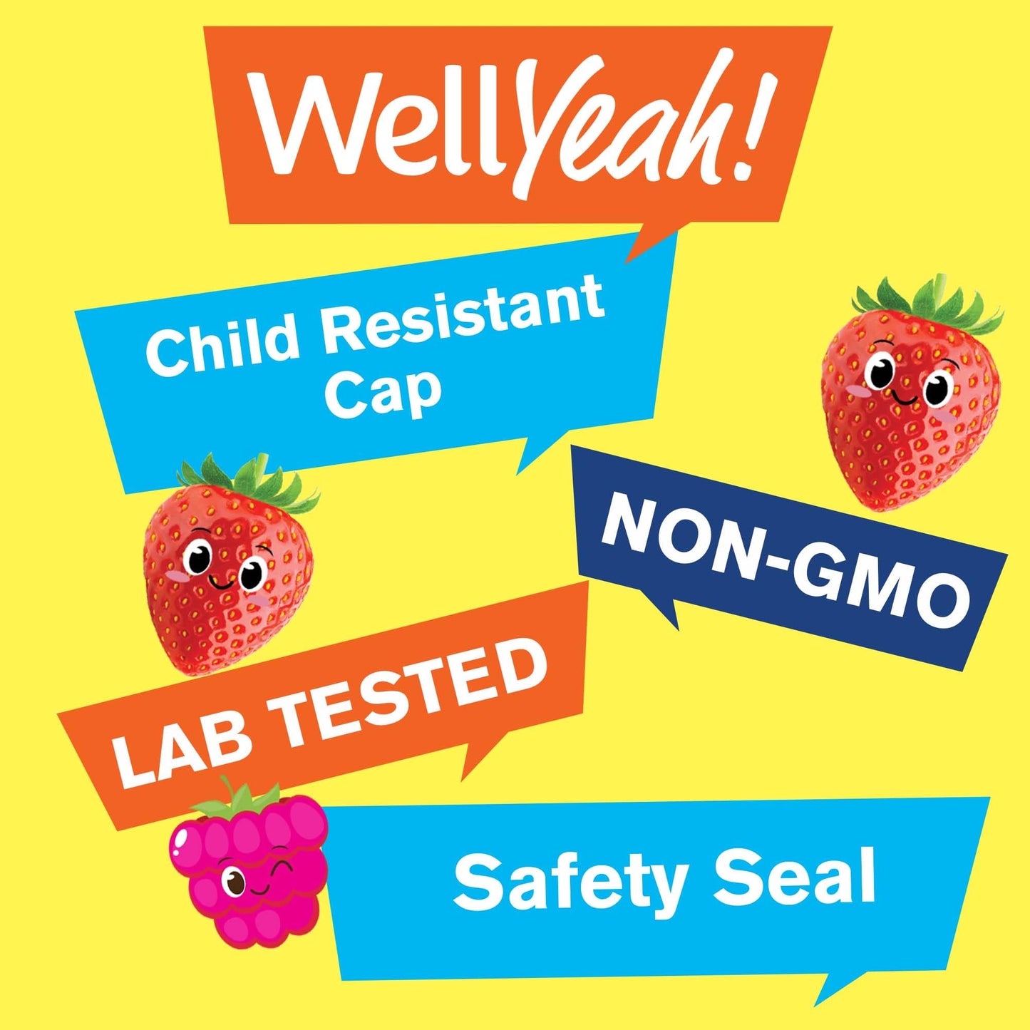 WellYeah Kids Probiotic Gummies with Prebiotic Fiber Sugar Free - Probiotics for Digestive Health, 60 Count