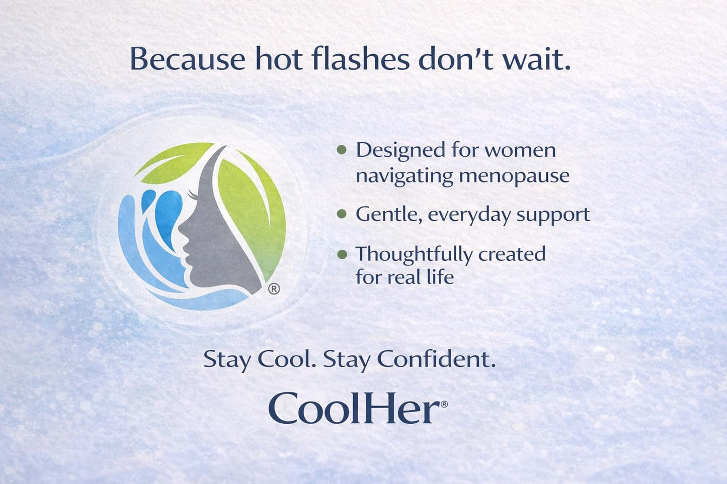 CoolHer Menopause Support for Women – Hot Flash & Night Sweat Relief – Black Cohosh Supplement – Non-GMO, Gluten-Free, 30 Capsules
