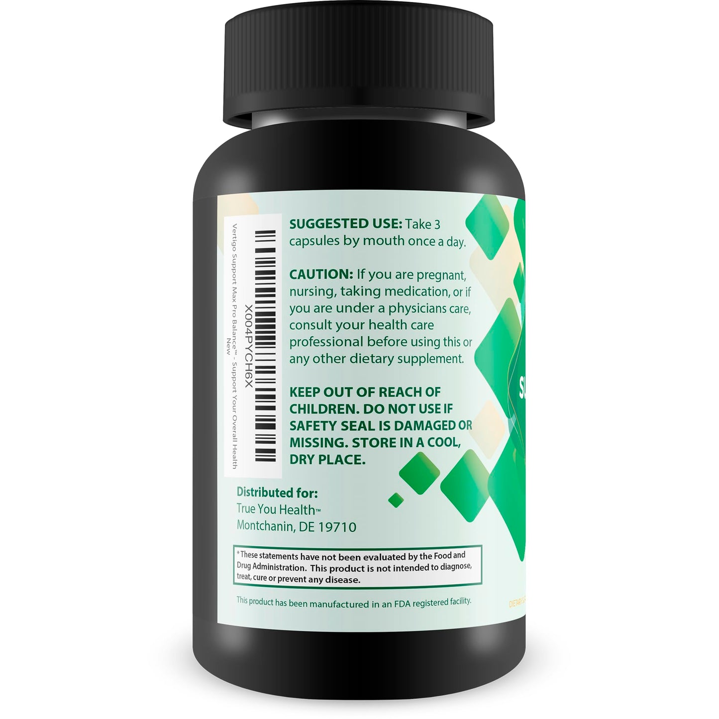 True You Health Vertigo Support Max Pro Balance Dizziness & Vertigo Dietary Supplement Capsule 90 Count