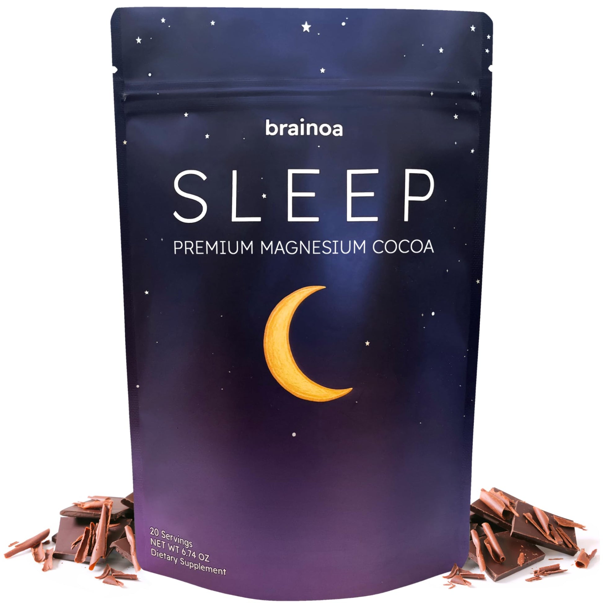 Brainoa Sleep Cocoa Powder for Chocolate Lovers 6.74 oz