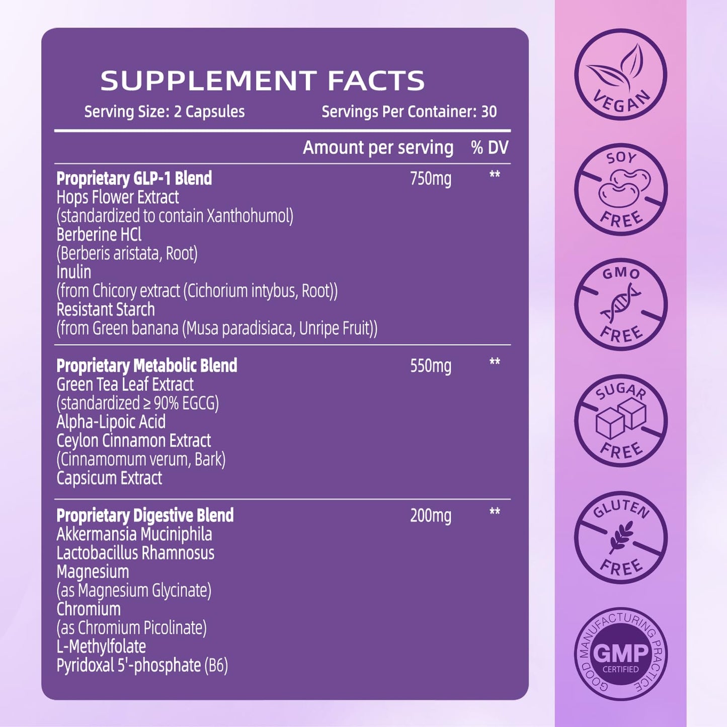 Ecliptron GLP-1 Supplement Capsules, 120 Count