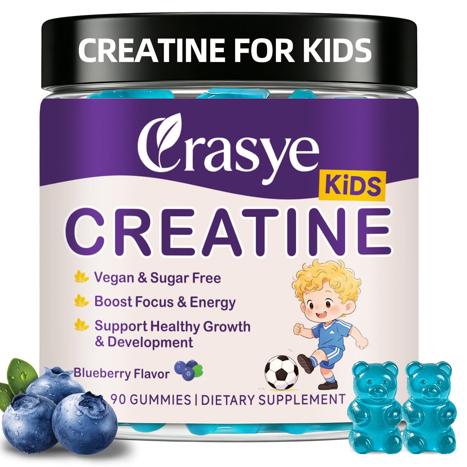 Crasye Creatine Gummies with Vitamin B12, 90 Count