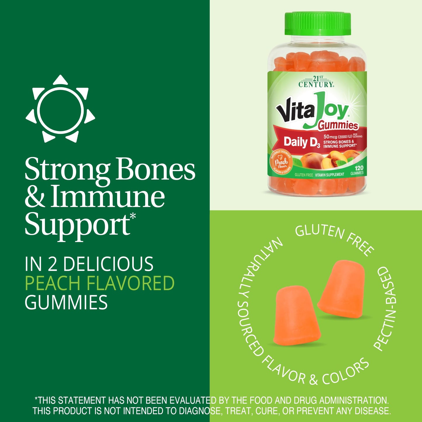 21st Century Daily D Gummies, 360 Gummies