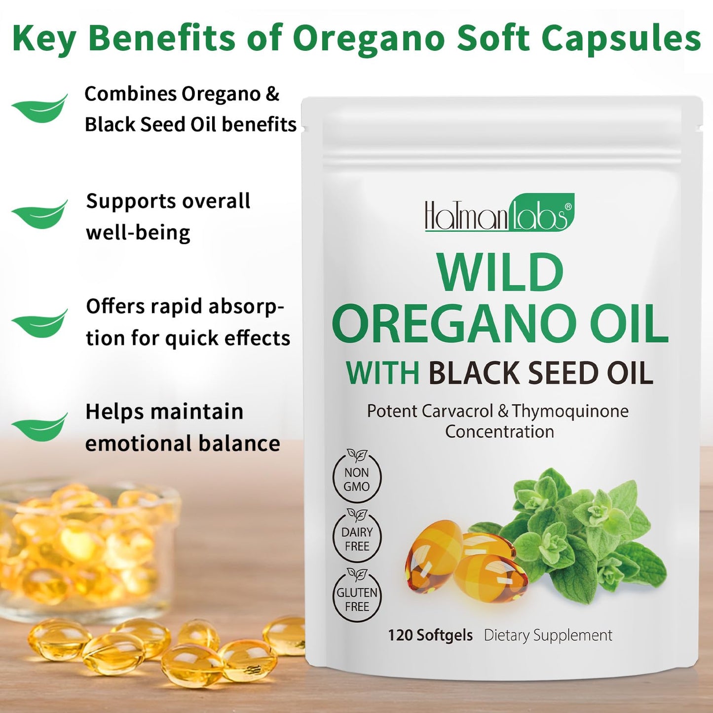 MXCZBSM Oregano Oil Softgels, 240 Count