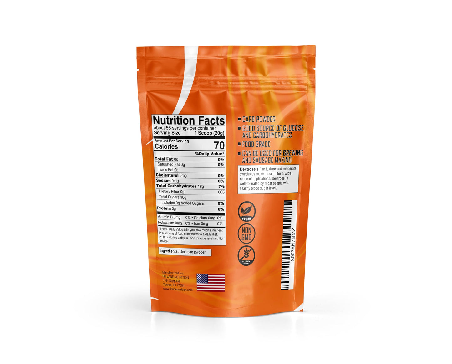 Fit Lane Nutrition Dextrose Powder 40 oz