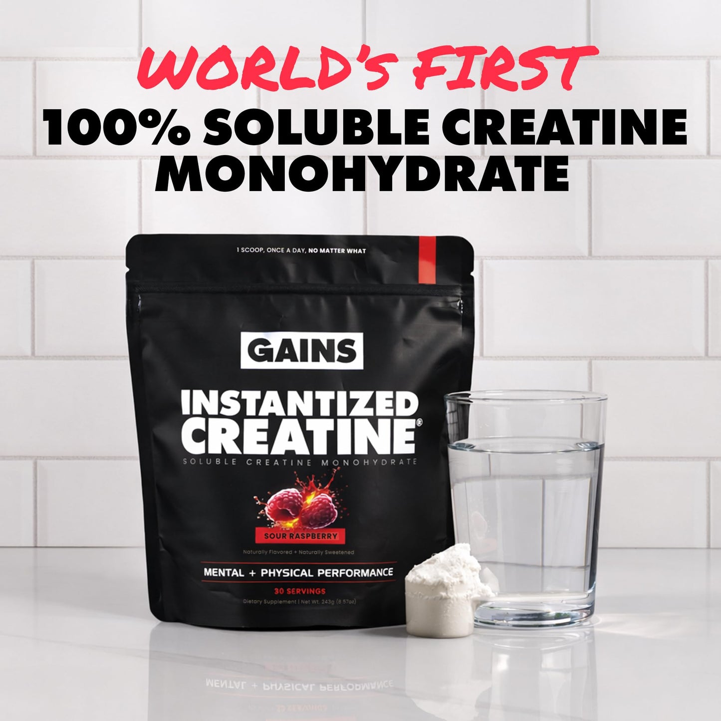 GAINS IN BULK Instantized Creatine Monohydrate Powder 30 Servings