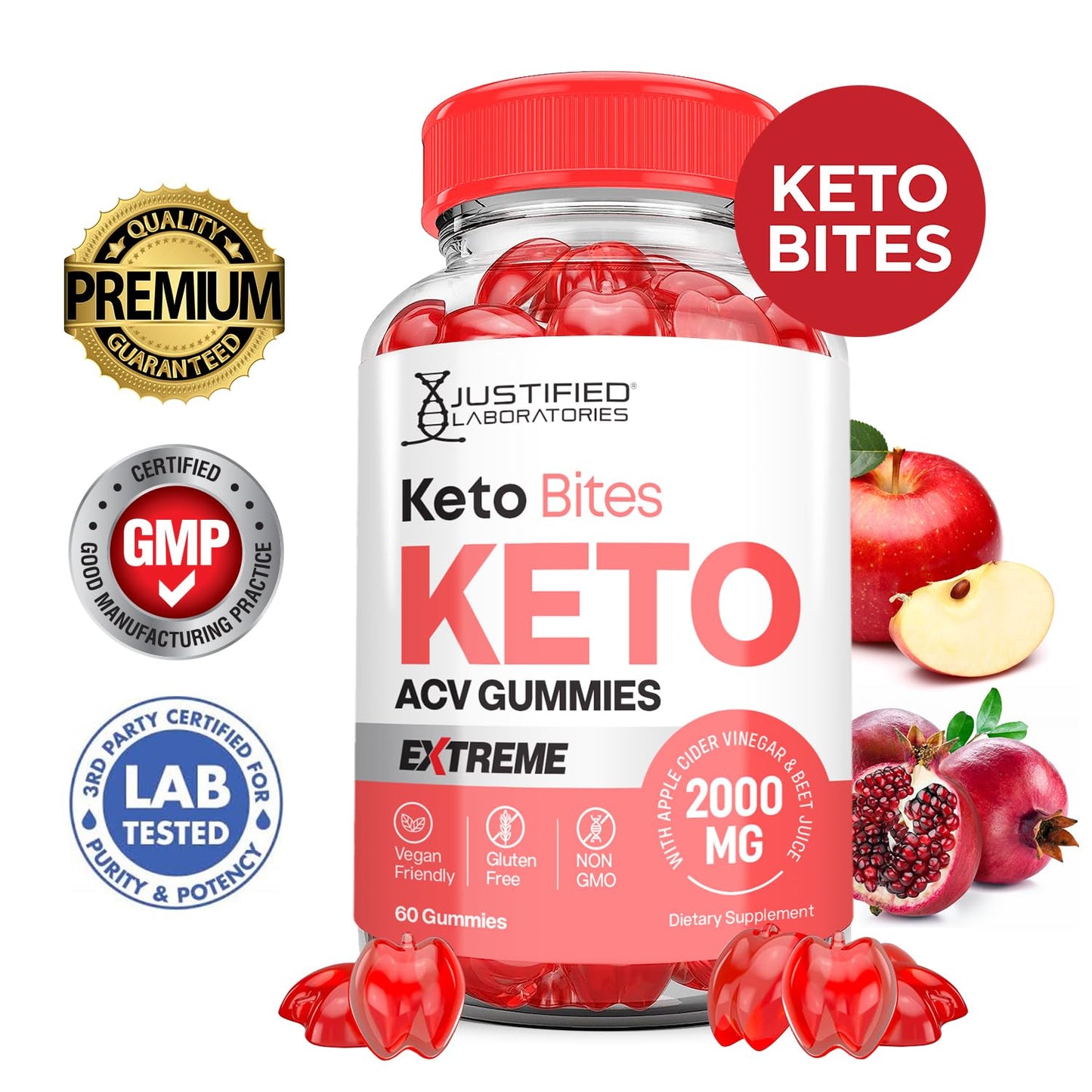 Justified Laboratories Keto Bits ACV Gummies 2000mg, 300 Gummies