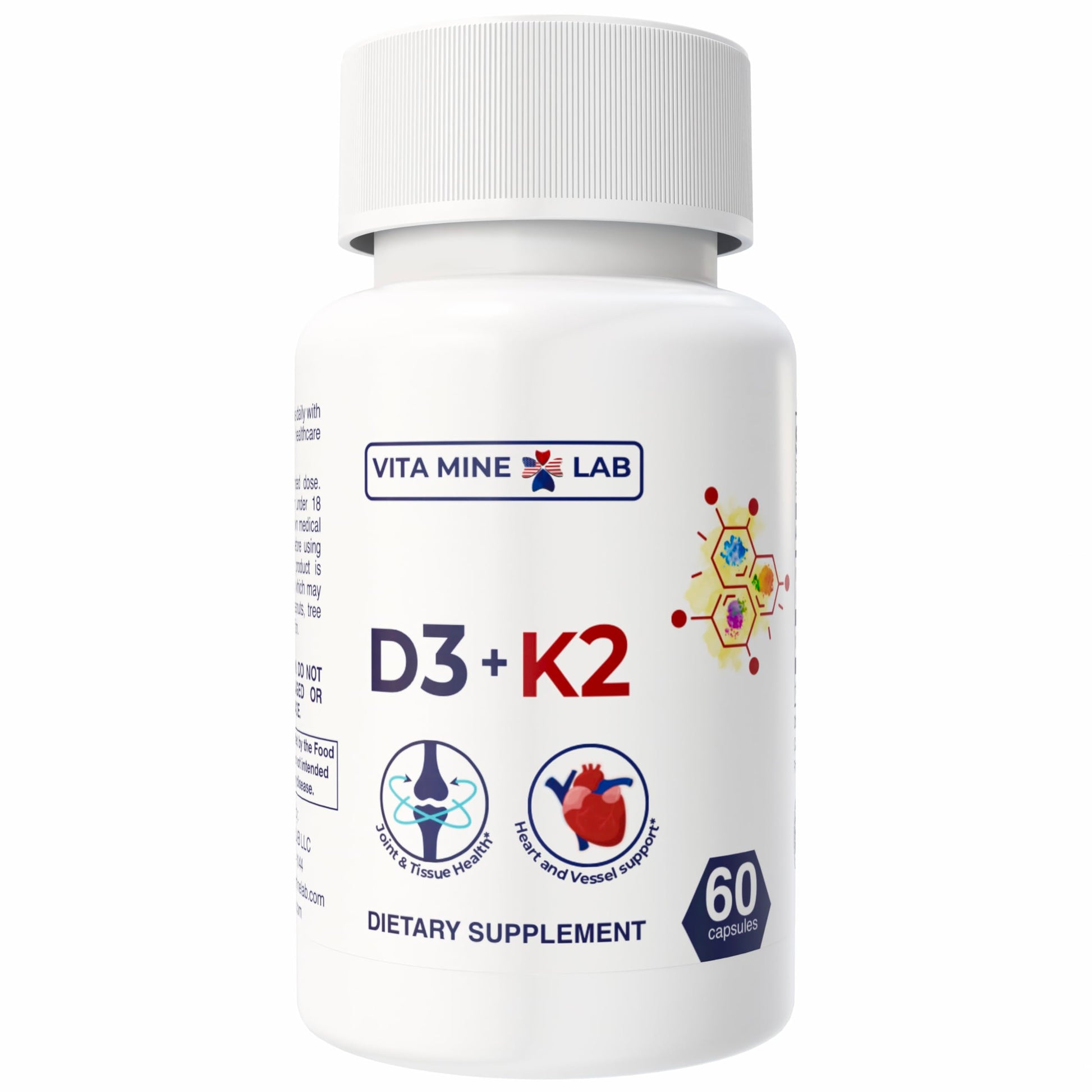 VITA MINE LAB Vitamin D3 + K2 Capsule 60 Count