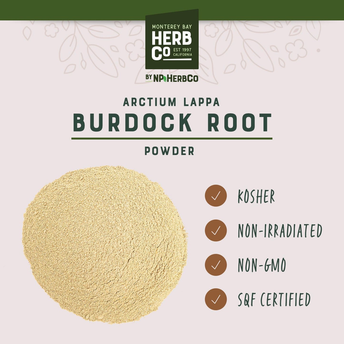 MONTEREY BAY HERB CO Burdock Root Powder, 1 lb