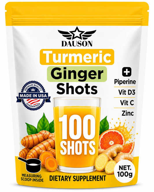 DAUSON Turmeric Shots for Joint Pain, Immune Boost, Gut Health Powder 100 Servings