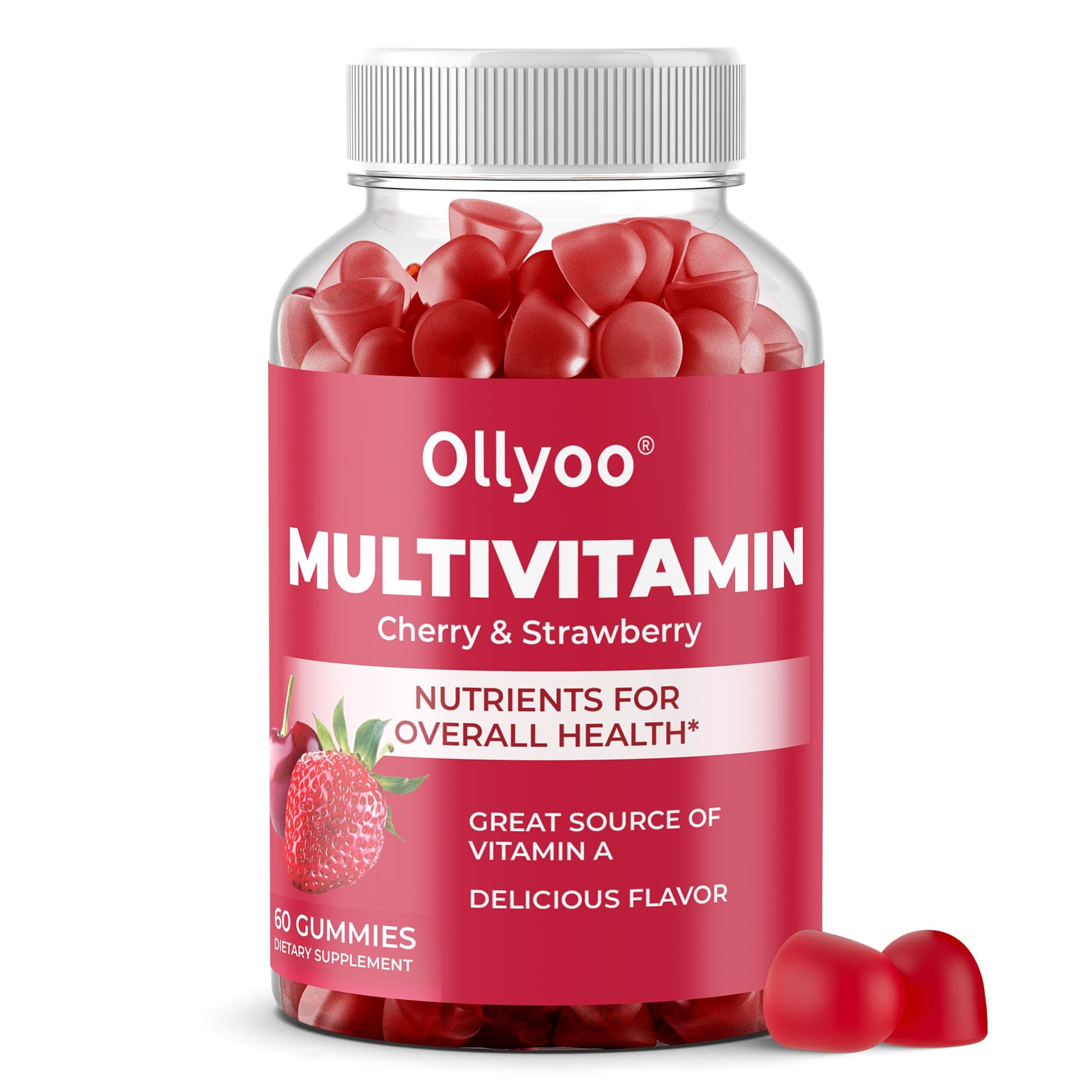 Ollyoo Adult Multivitamin Gummies for Men and Women, 60 Count