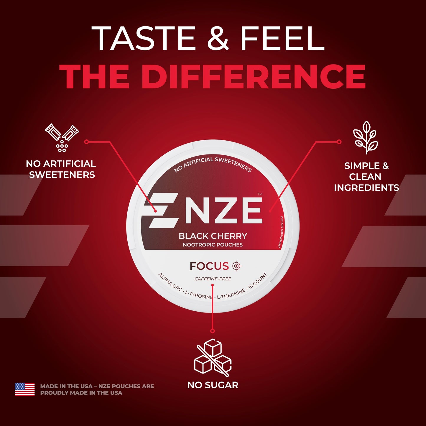 NZE Caffeine Free Nootropic Pouches (Black Cherry) Caplet 5