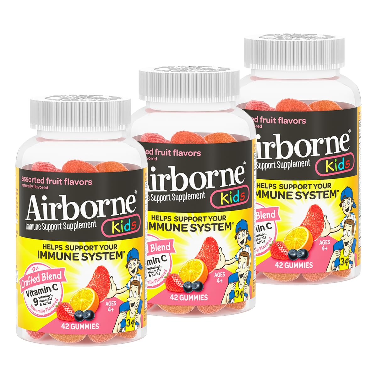 Airborne 500mg Vitamin C + Zinc Immune Support Gummies, 42 Gummies