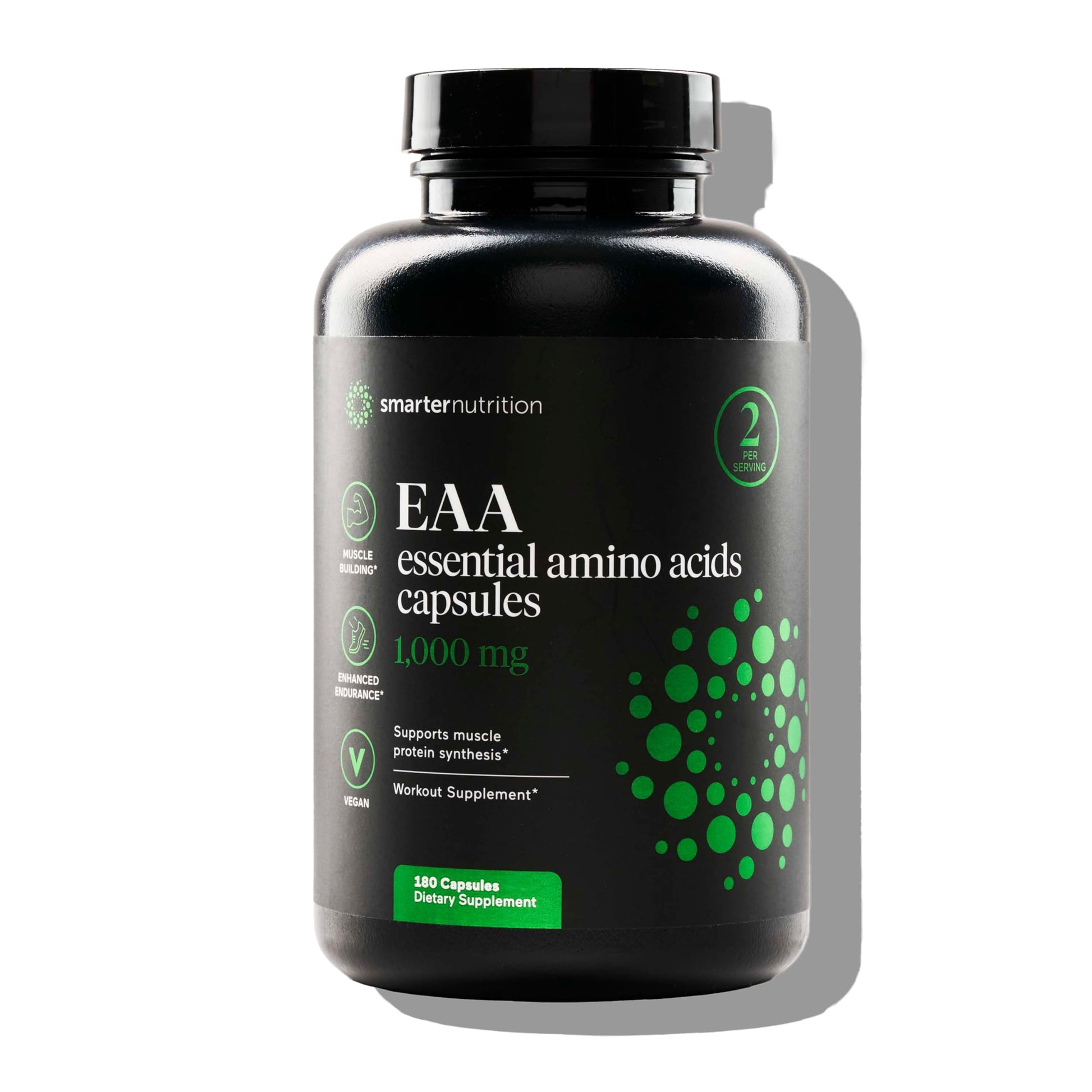 SMARTERNUTRITION Essential Amino Acids (EAA) Capsules, 1 Gram Per Serving of All 9 EAAs, 180 Count