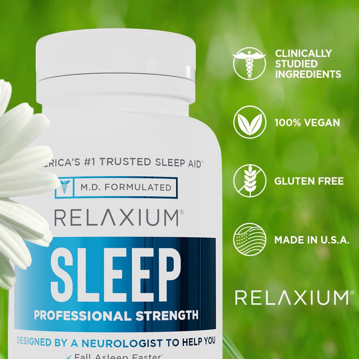 Relaxium Sleep Aid & BrainIQ Nootropic Brain Supplements Bundle, 60 Capsules Each