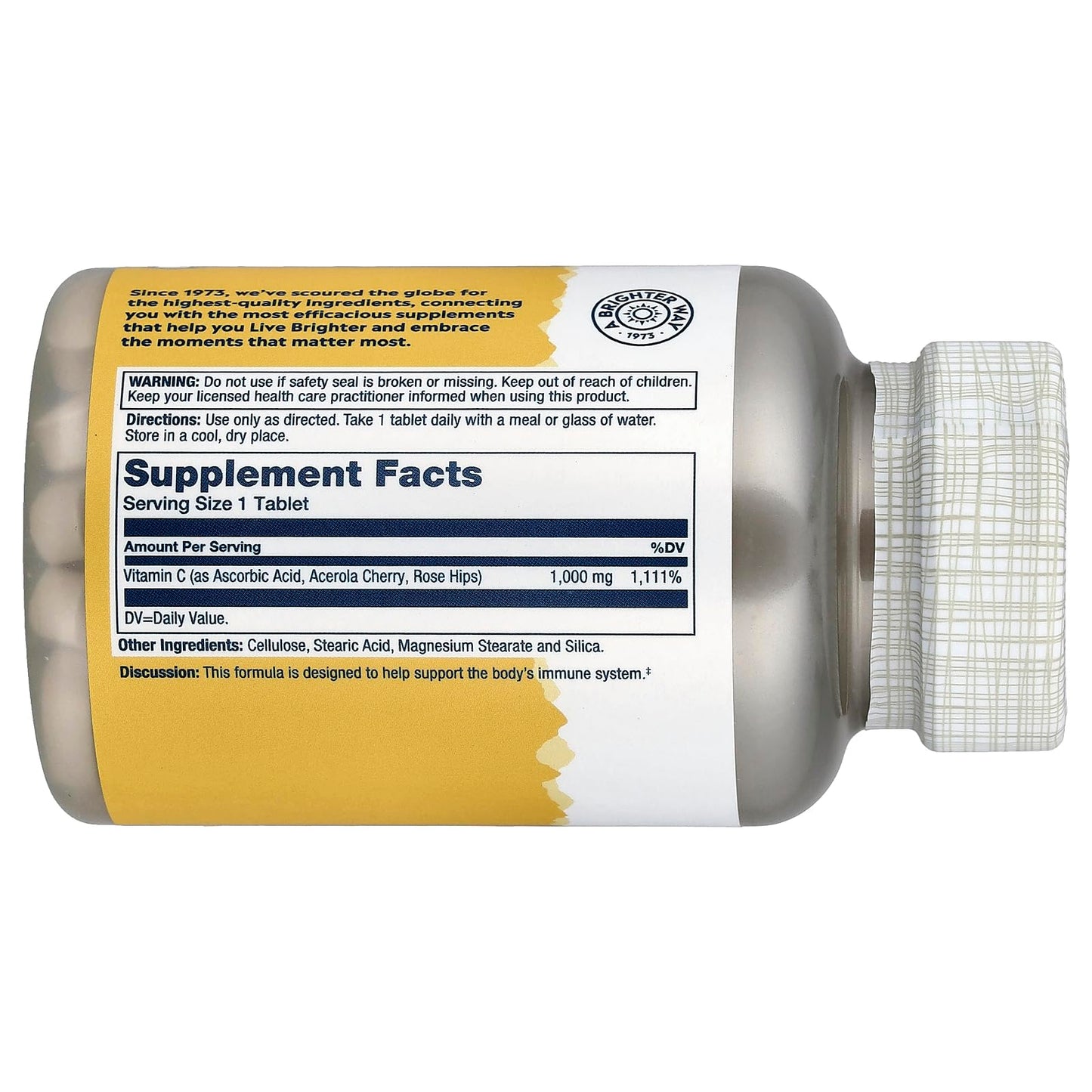 SOLARAY Vitamin C 1000mg Timed Release Tablets, 100 Count