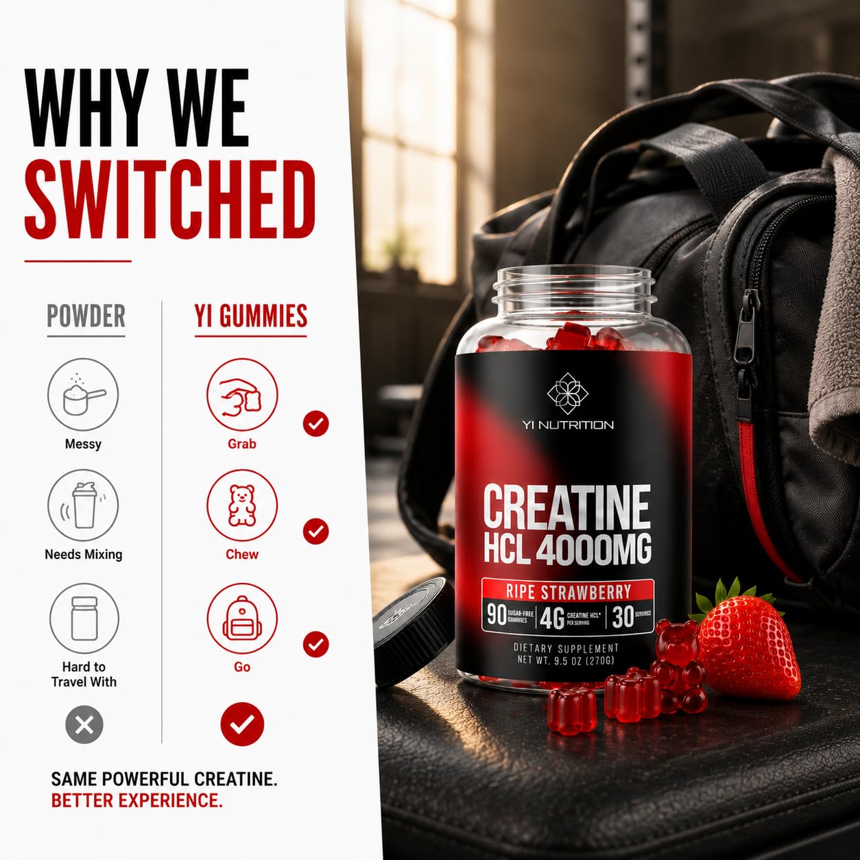 Yi Nutrition Creatine HCL Gummy 90 Count