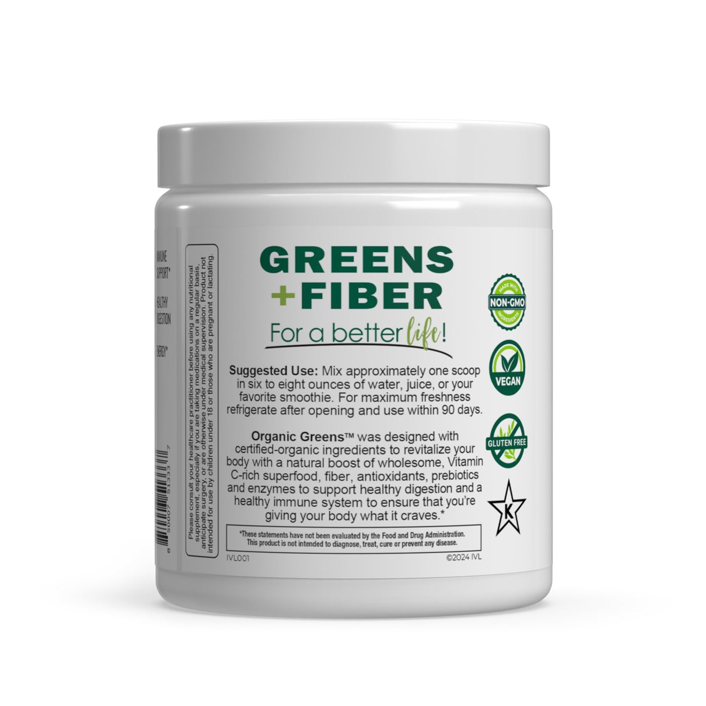 IVL Organic Greens Powder 10.26 oz, 30 Servings