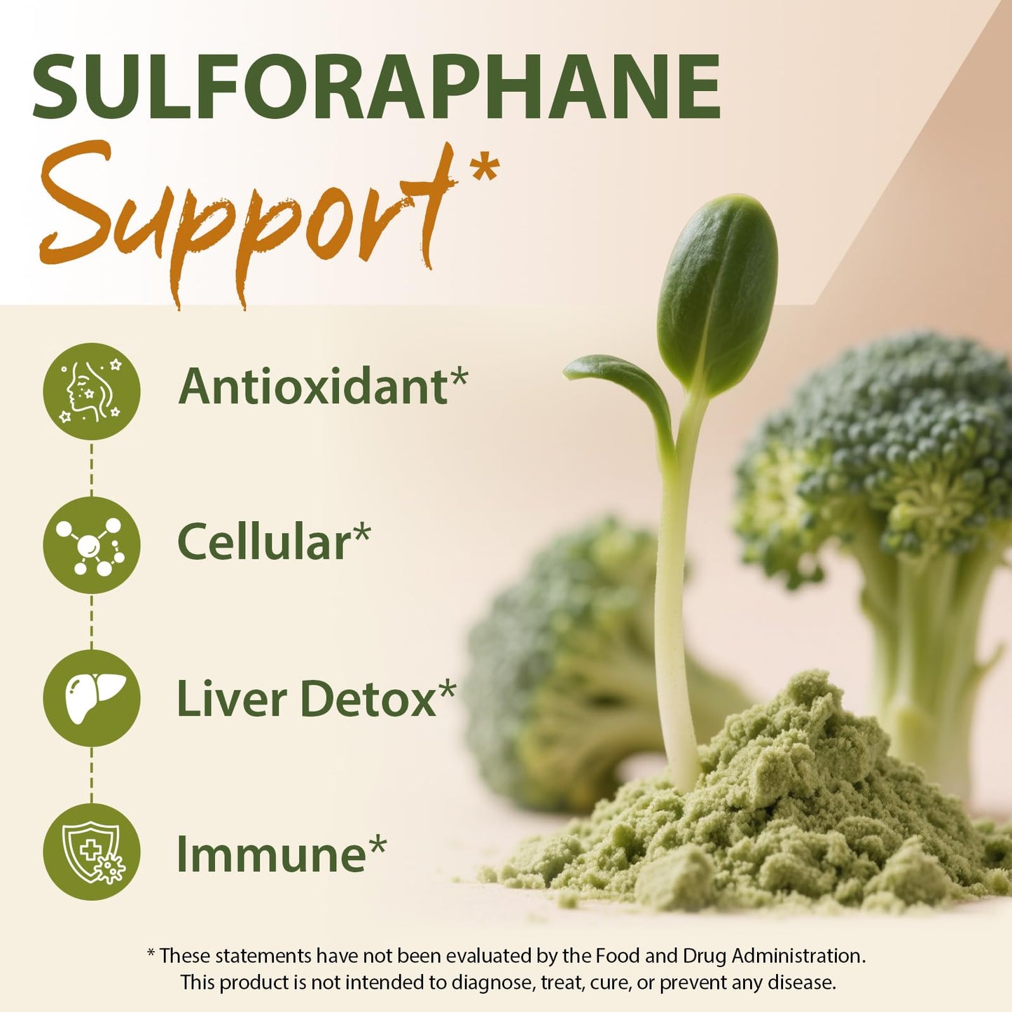 Cenffitio Sulforaphane Supplement from Broccoli Sprouts NRF2 Activation & Detox Support Powder, 8.5 oz