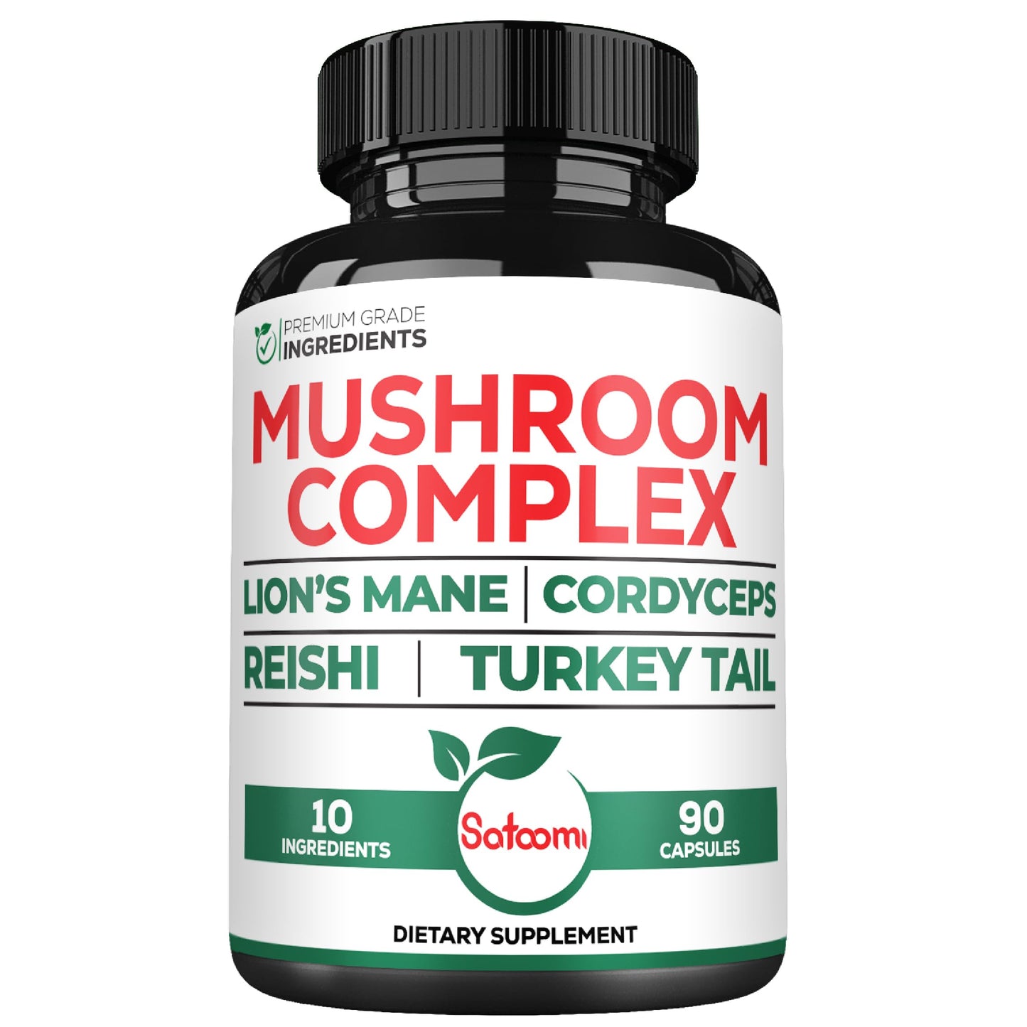 Satoomi 10in1 Lions Mane Supplement Complex Capsule 90 Count