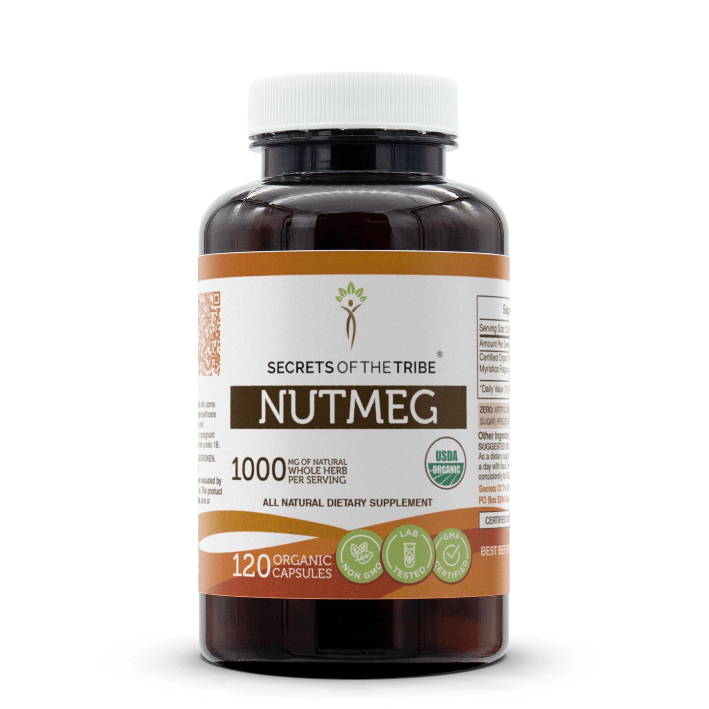 Secrets of the Tribe Nutmeg USDA Organic Capsules, 120 Count