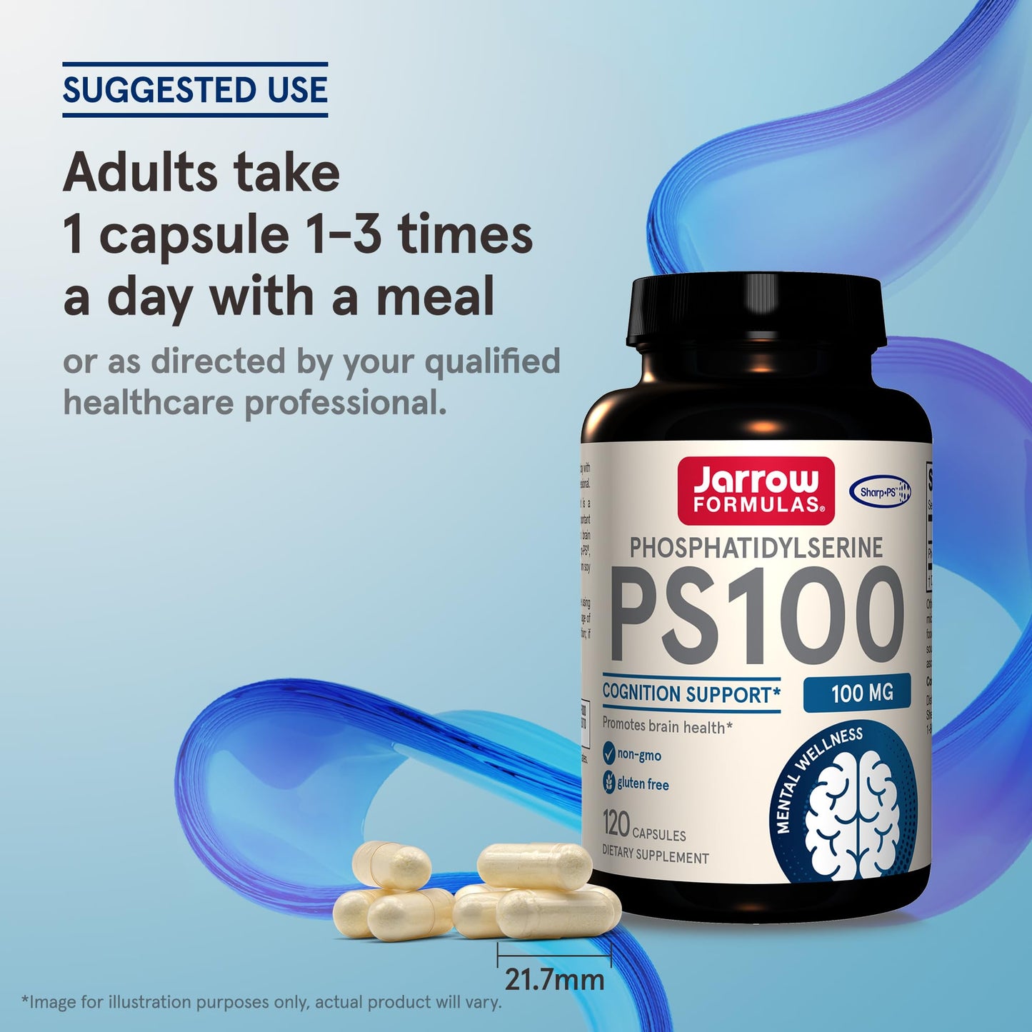 Jarrow Formulas PS100 Phosphatidylserine 100mg Capsules, 120 Count