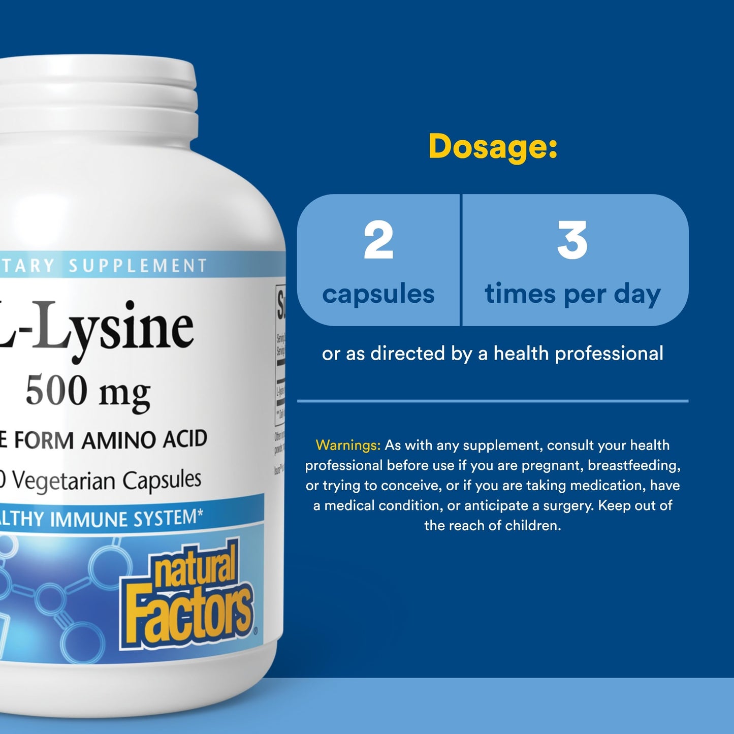 Natural Factors L-Lysine Capsule 180 Count