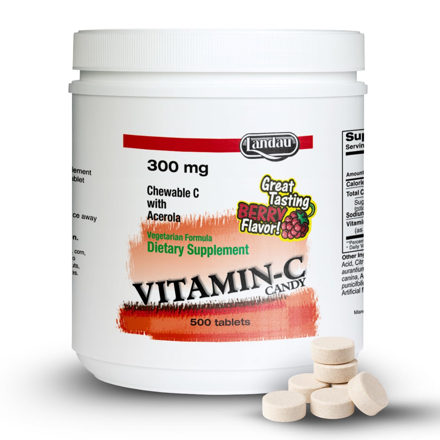 LANDAU 300mg Vitamin C Tablet, 500 Count