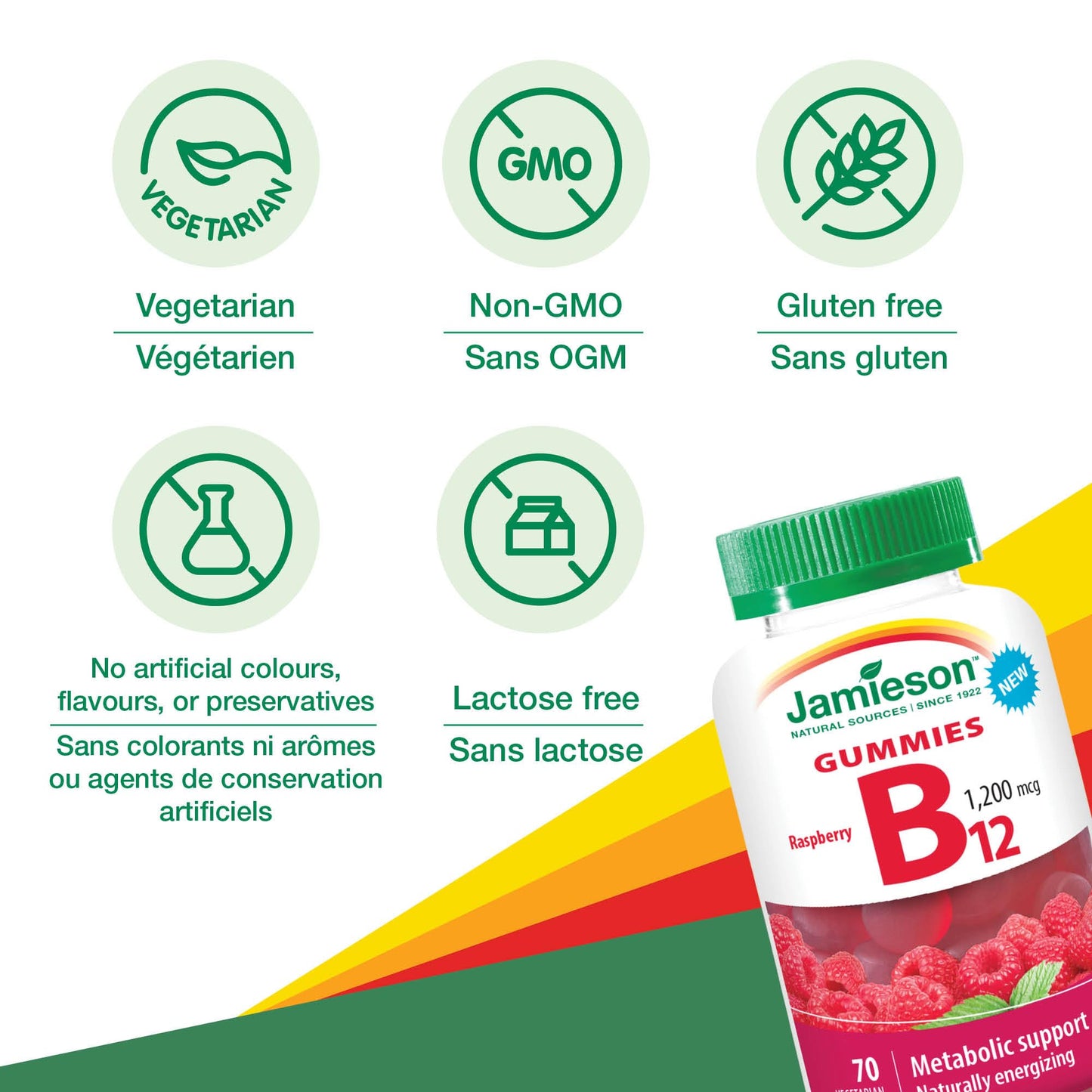 Jamieson Laboratories Vitamin B12 Gummies, 1 Count, Raspberry