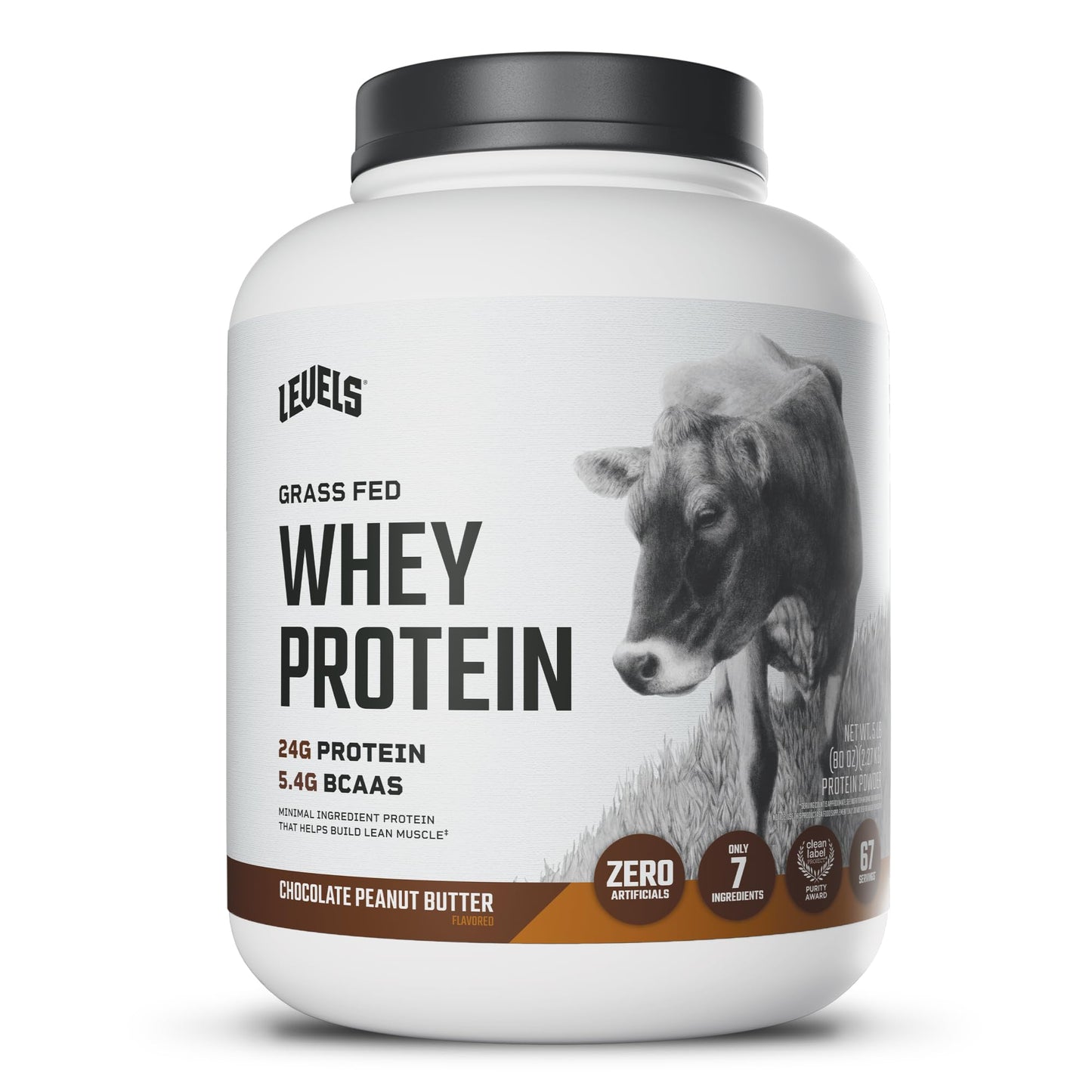 Levels Nutrition Whey Protein Powder, Chocolate Peanut Butter, 80 Servings
