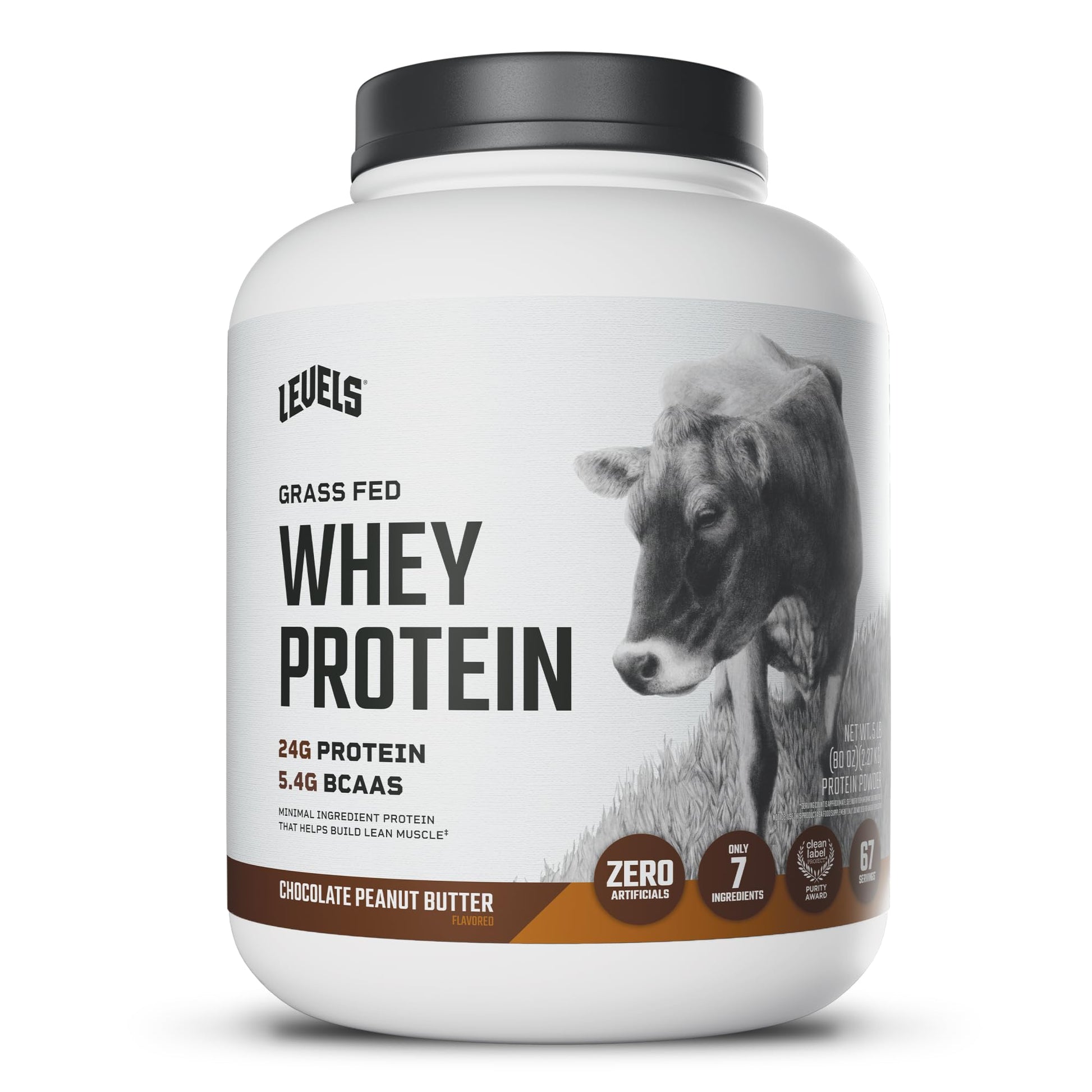 Levels Nutrition Whey Protein Powder, Chocolate Peanut Butter, 80 Servings