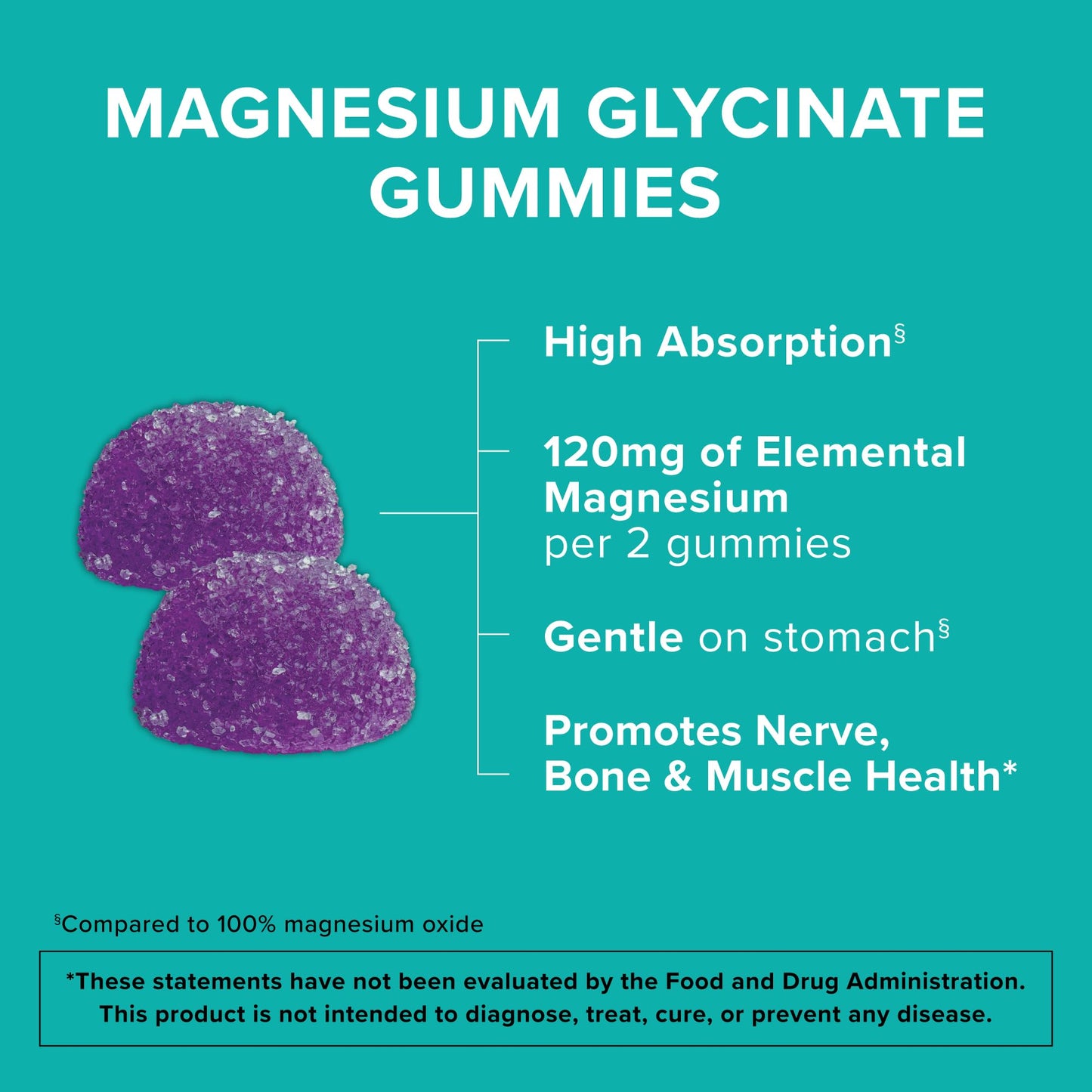 Qunol Magnesium Glycinate Gummies, 120 mg Magnesium Glycinate, High Absorption, Mixed Berry, 90 Gummies