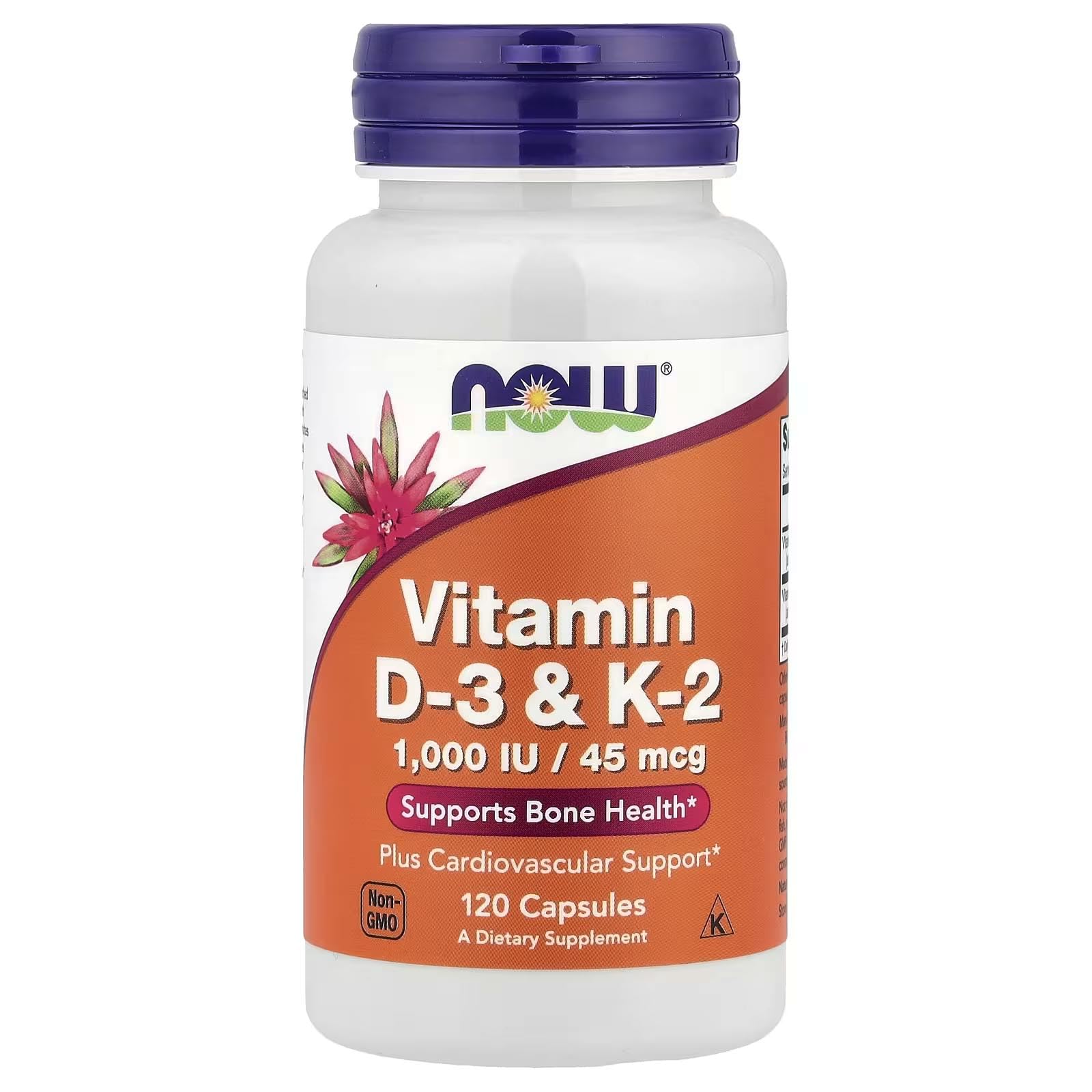 NOW Foods Vitamin D-3 & K-2 Capsules 240 Count