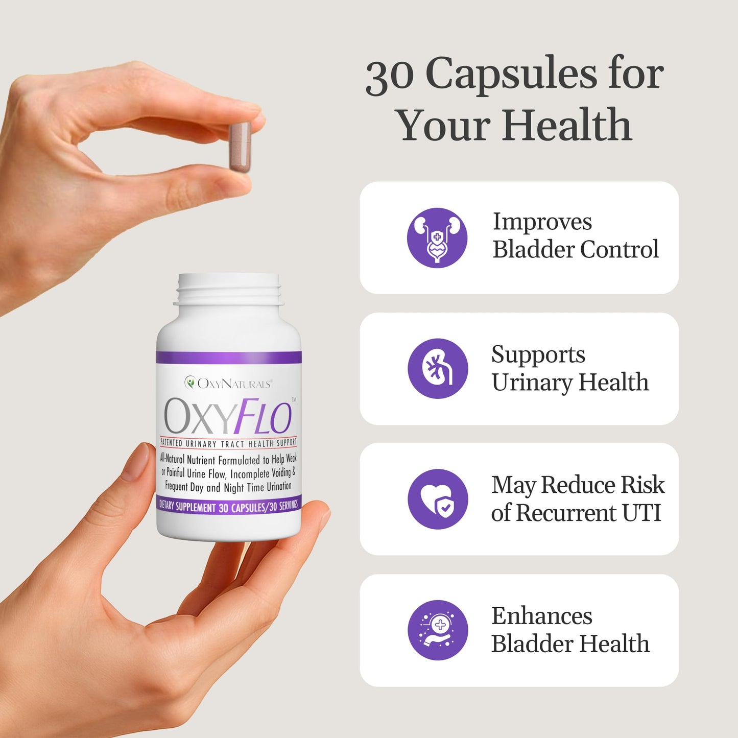 OxyNaturals OxyFlo Bladder Control Supplement Capsule 90 Count