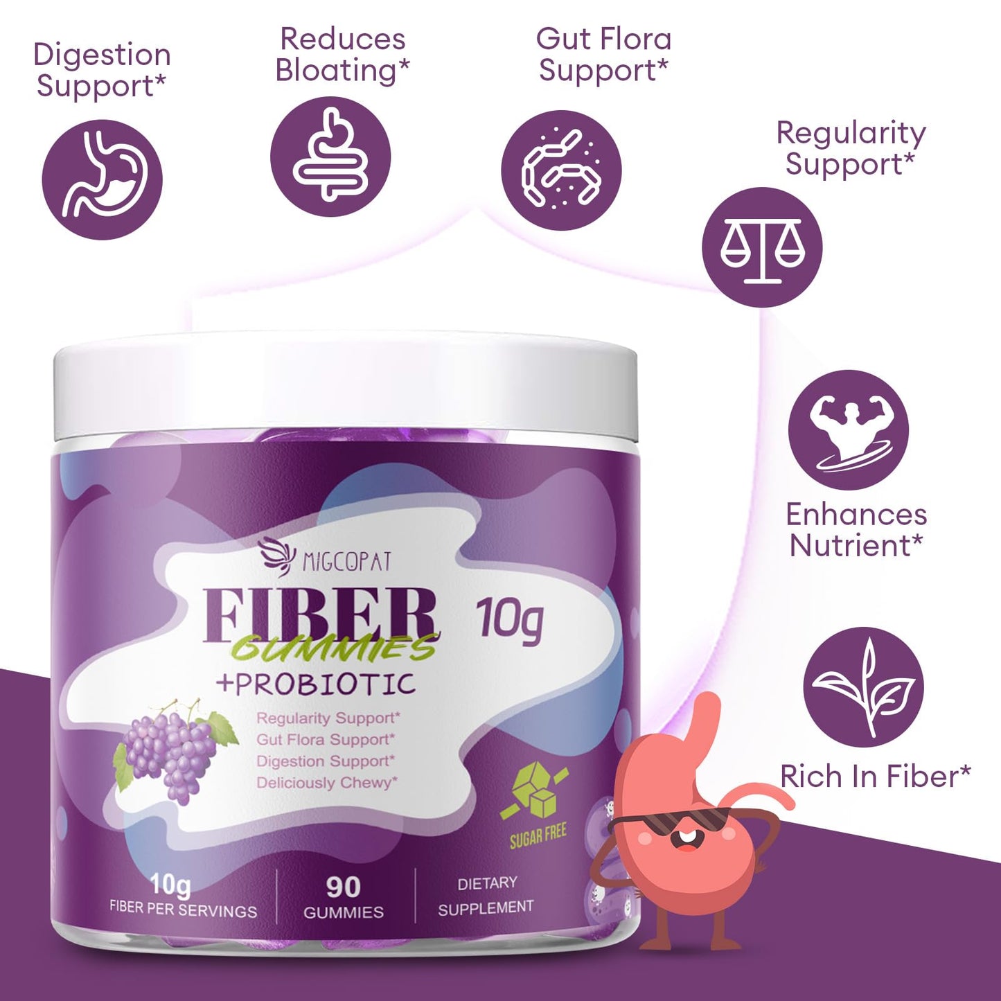 Migcopat 10G Fiber Gummies, 210 Count