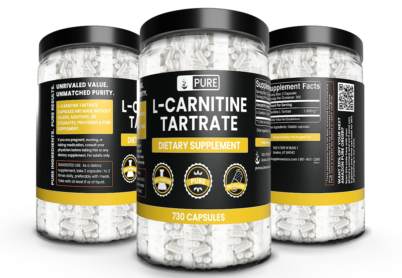 PURE ORIGINAL INGREDIENTS L-Carnitine L-Tartrate Capsules 730