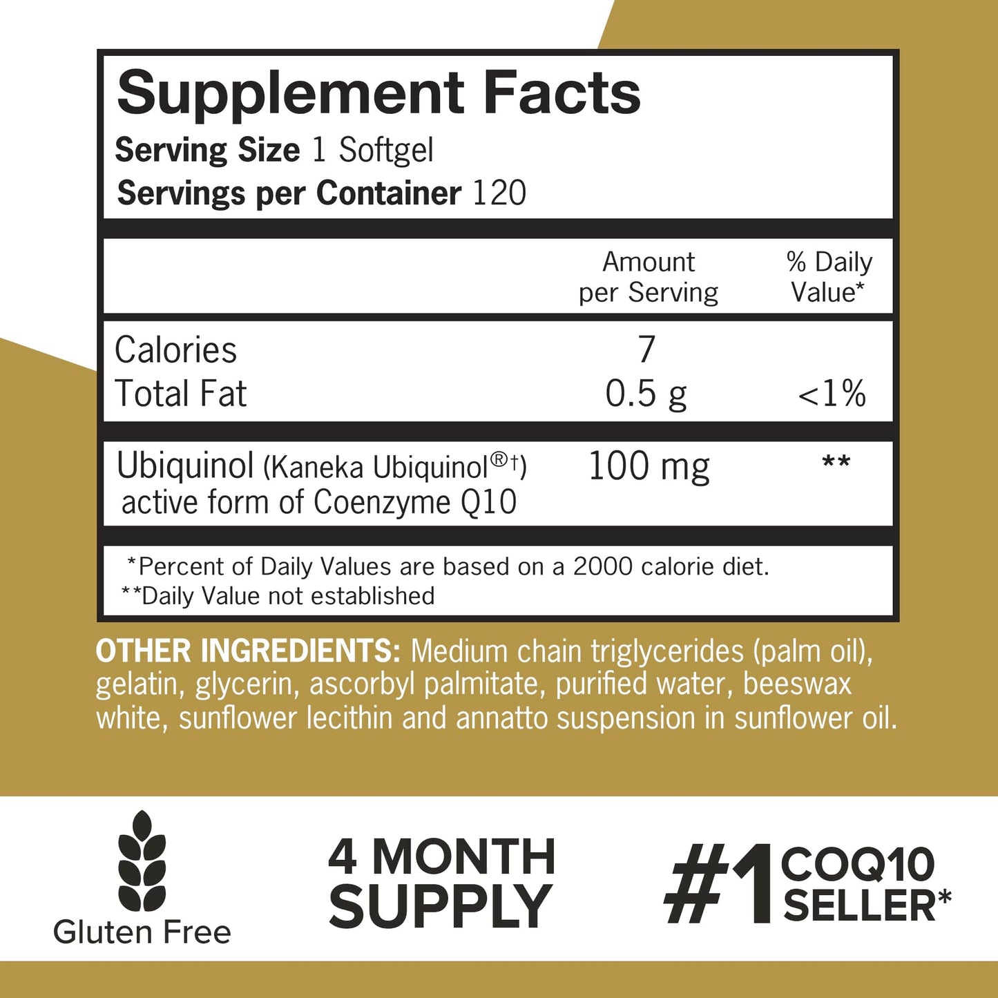 Qunol Ubiquinol 100mg Softgels, 120 Count