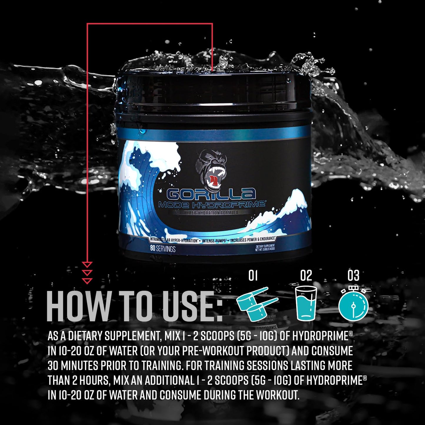 Gorilla Mind Hydroprime Glycerol Pre-Workout Powder 18.69
