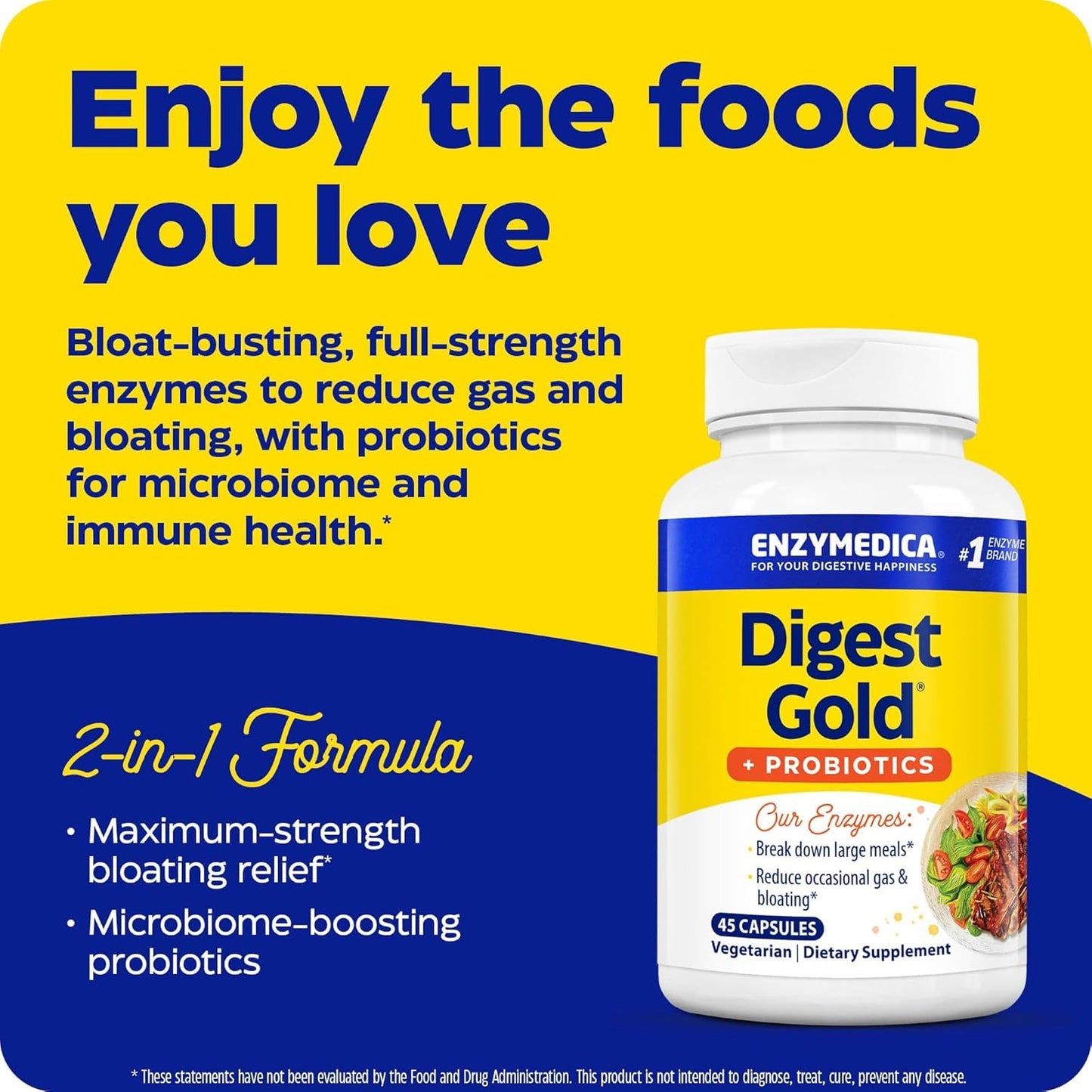 Enzymedica Digest Gold + Probiotics Capsule, 45 Count