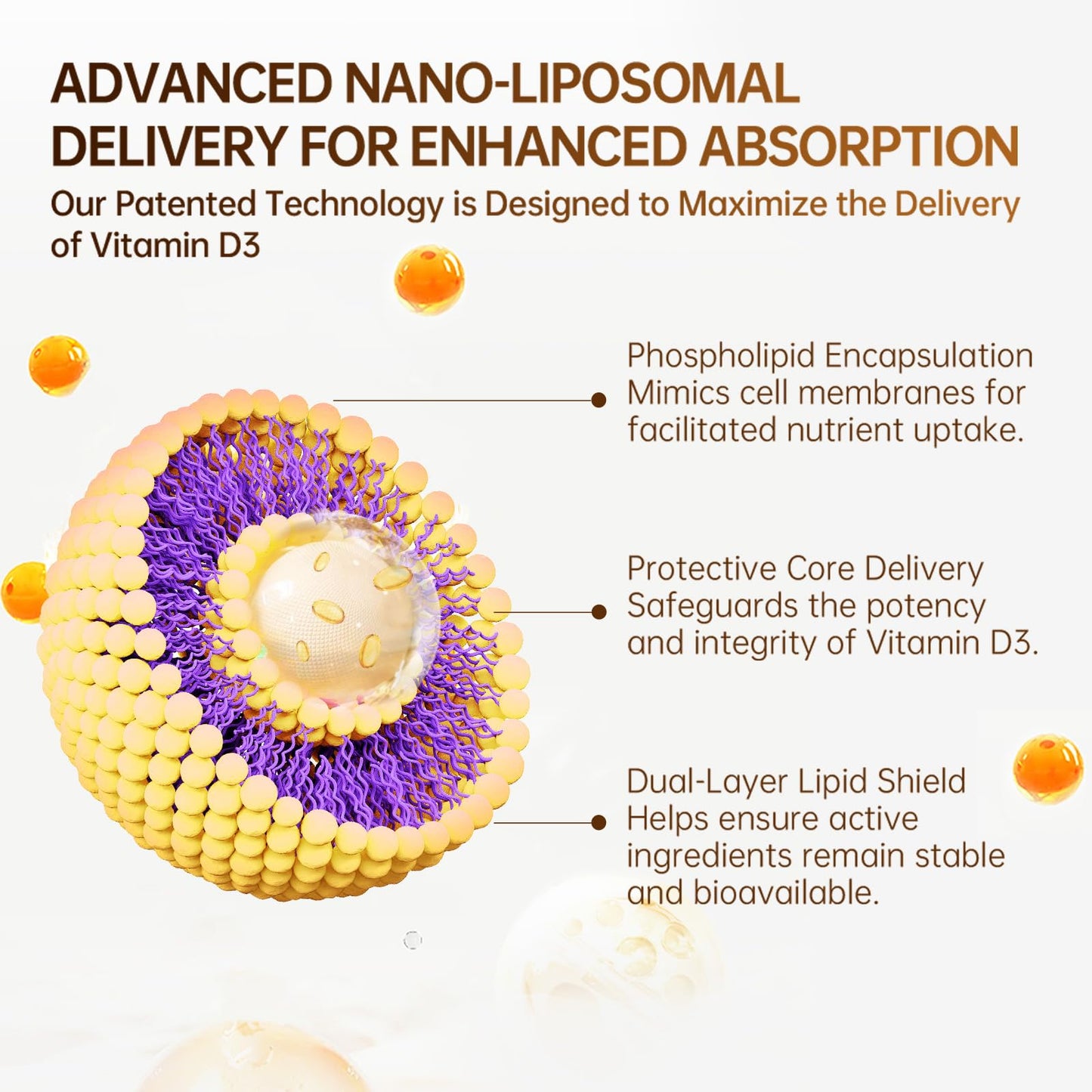 DR.AUSTIN Liposomal Vitamin D3 5000IU with K2 & Magnesium, 30 Capsules