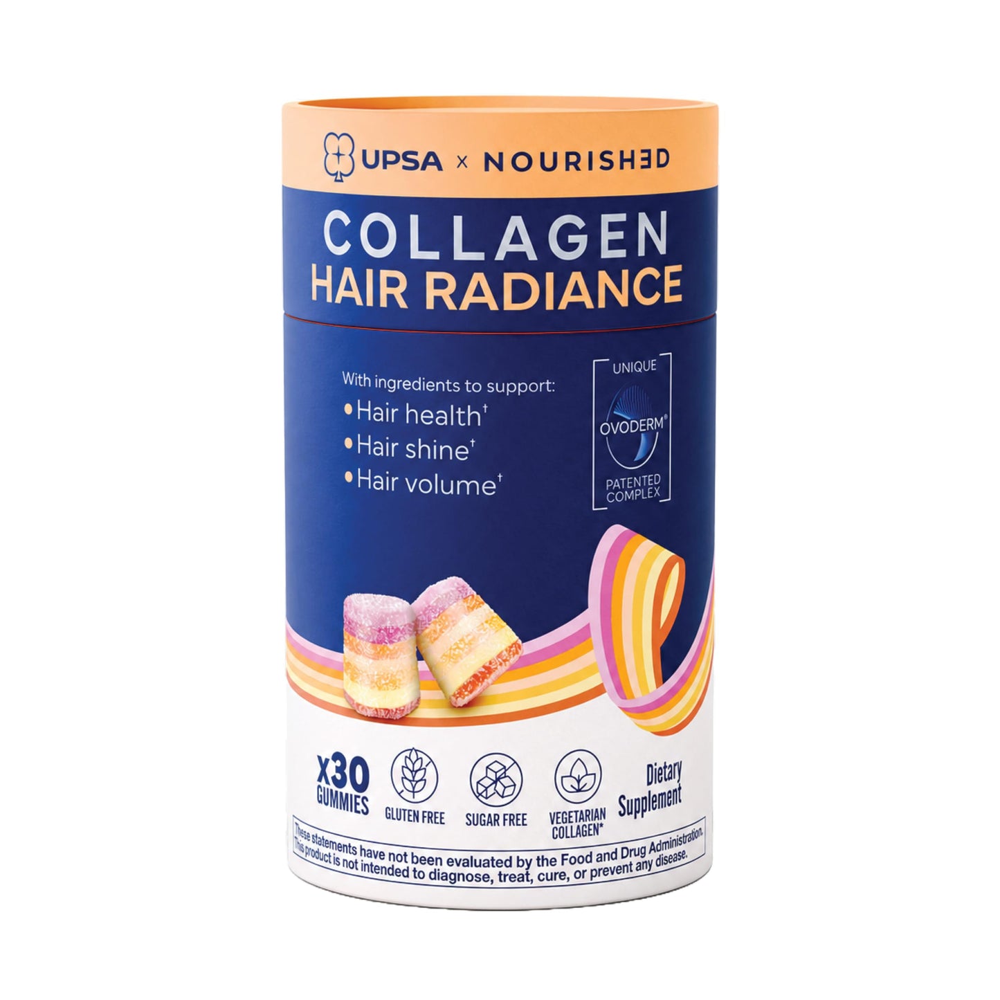 Upsa Nourished Collagen Hair Health Gummies, 30 Count