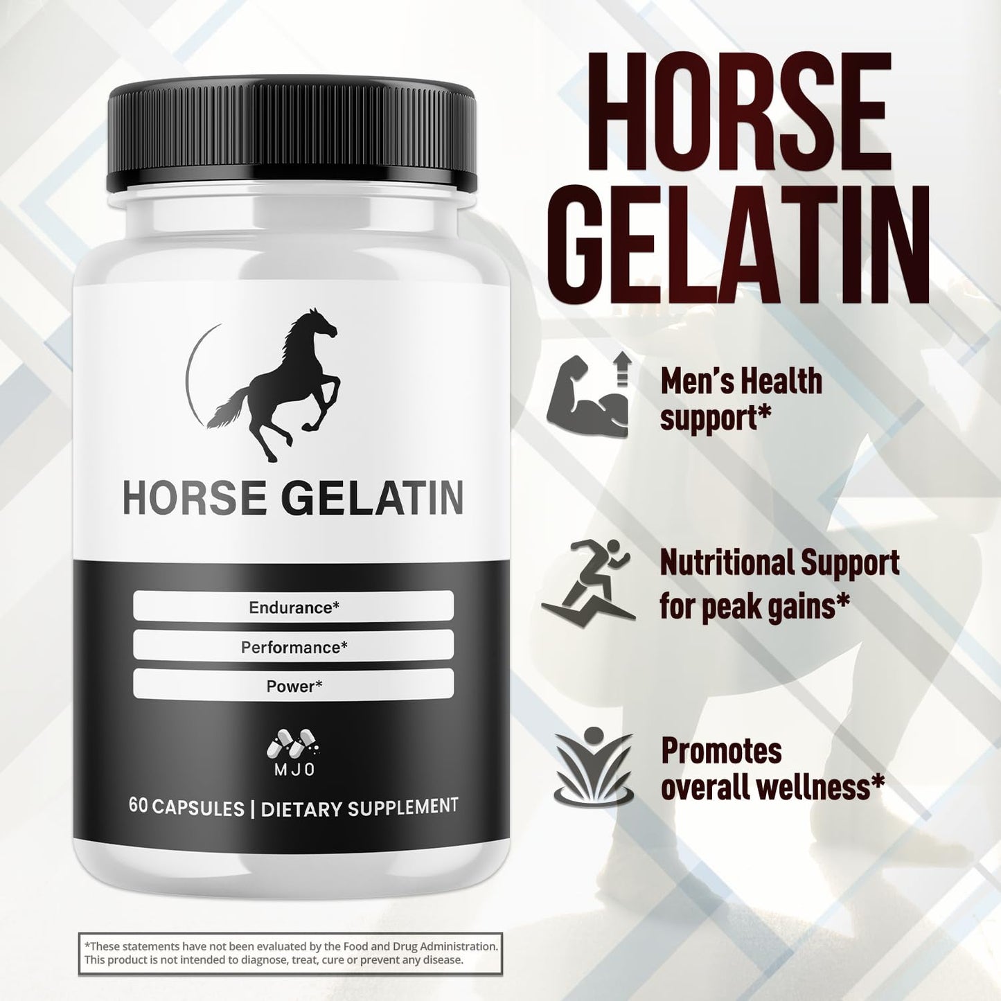 MJO Horse Gelatin Capsules, 60 Count