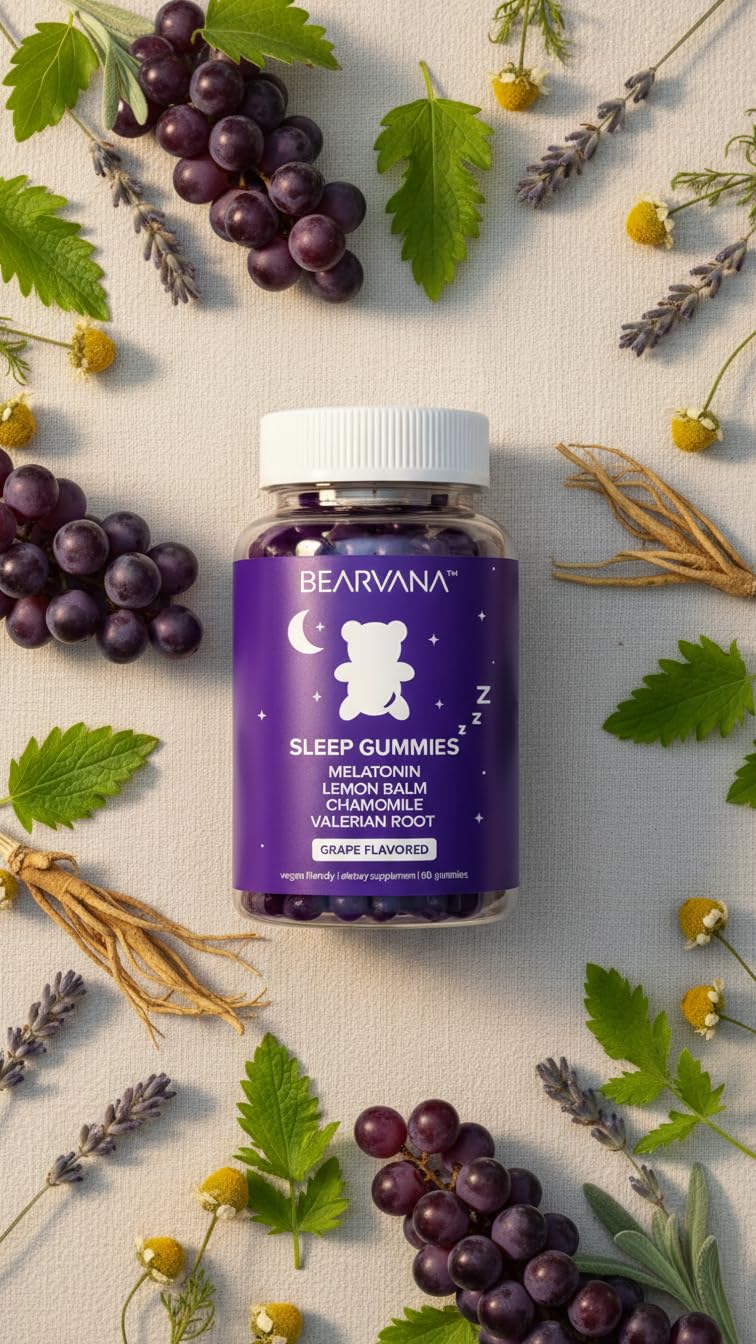BEARVANA Sleep Gummies with Melatonin Gummies 60 Count