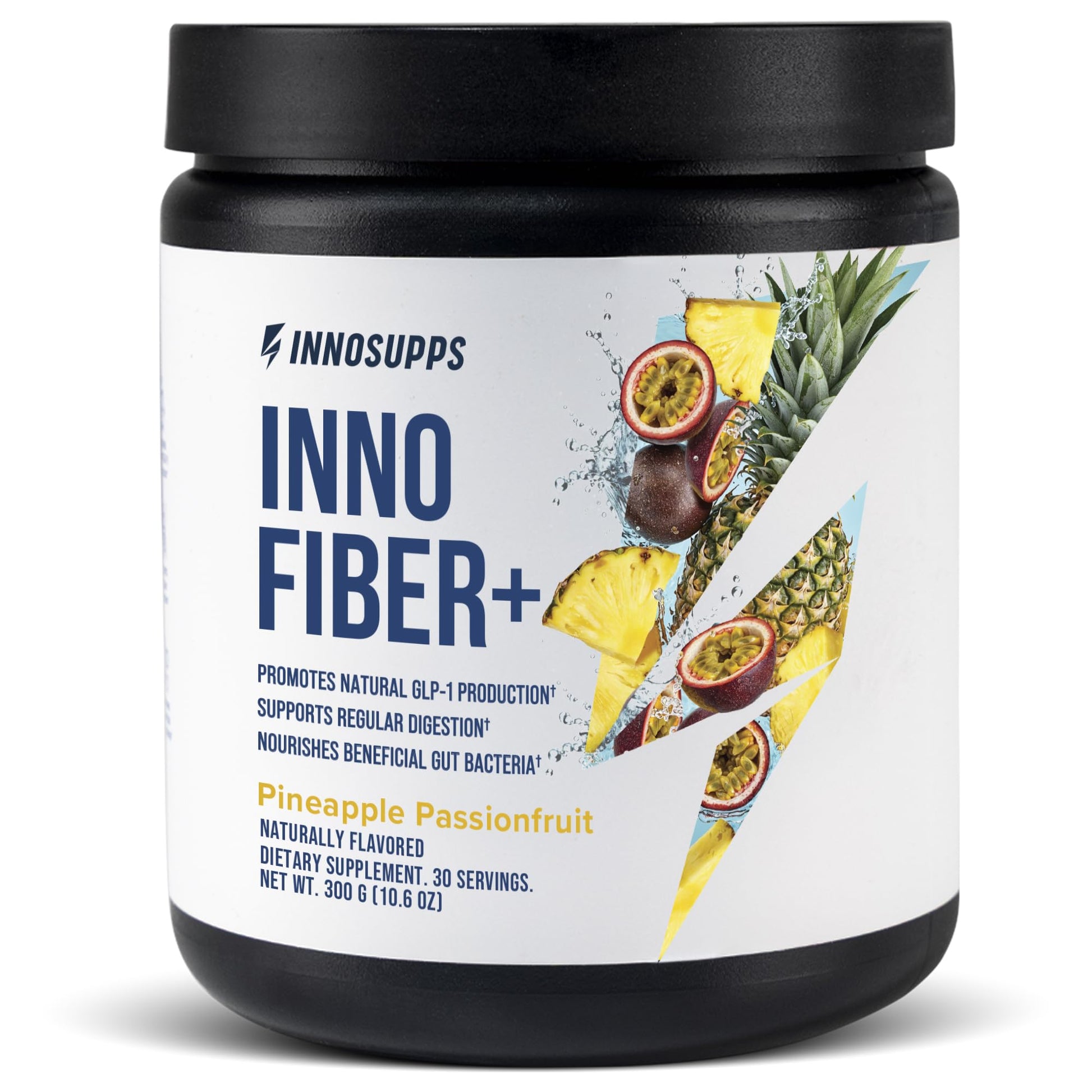 InnoSupps Fiber+ Daily Fiber Supplement, 3-in-1 Pre + Pro + Postbiotic Formula, Powder, 10.4 Ounce