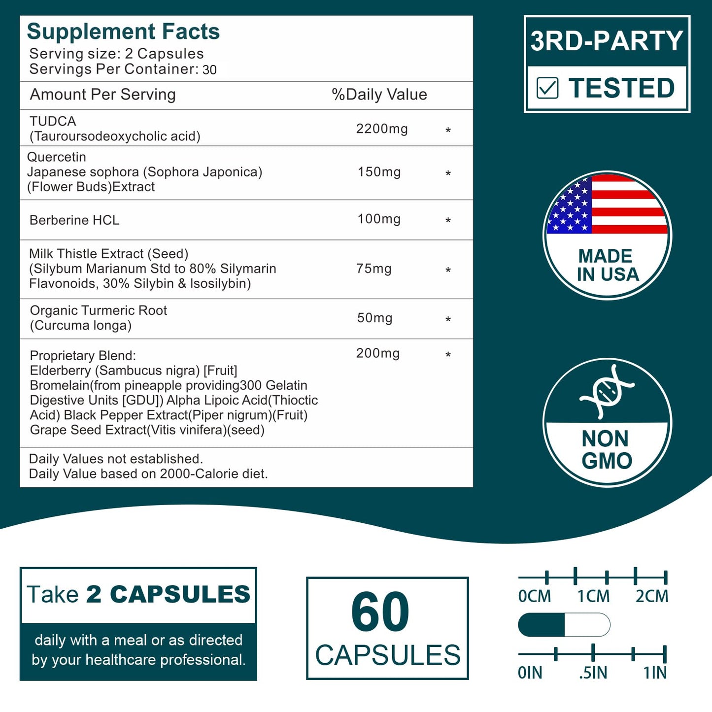 VITACRLLYNMN 2200MG TUDCA Liver Supplements 180 Capsules