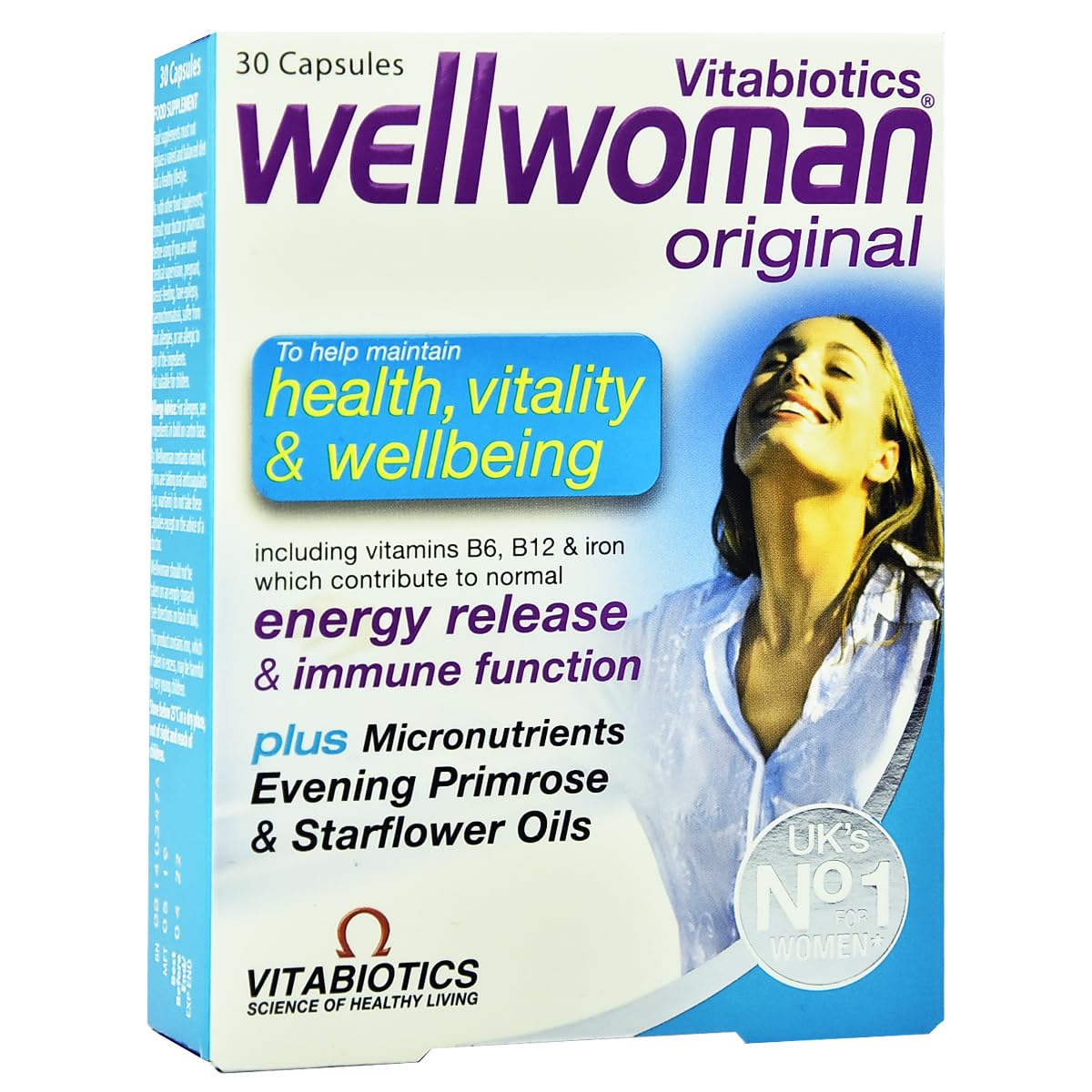 Generic UK's Well Woman Original Tablets Vitamin & Mineral Formula with Evening Primrose & Starflower Oils, 30 Capsules, 1 Count